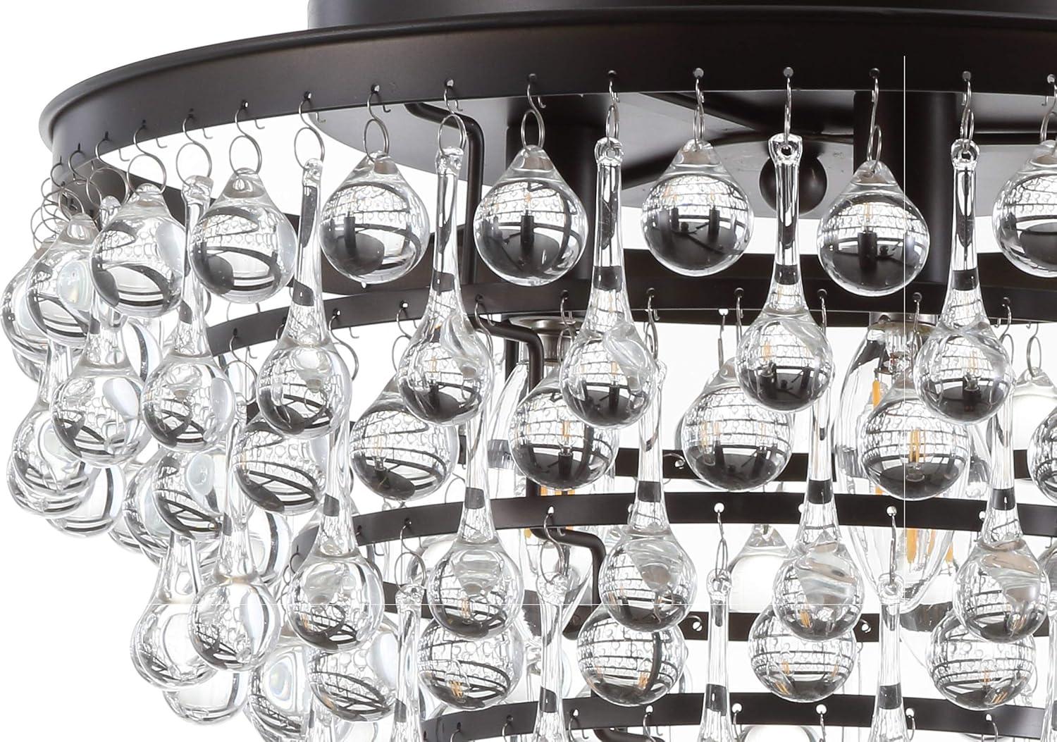 imageJONATHAN Y JYL9030B Toronto 16quot MetalCrystal LED Flush Mount Contemporary Modern Transitional Elegant Office Living Room Family Room Dining Room Bedroom Hallway Foyer ChromeOilRubbed Bronze