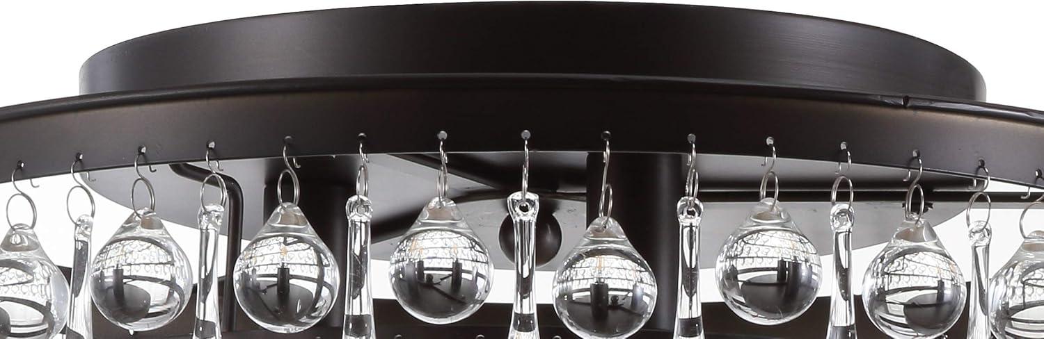 imageJONATHAN Y JYL9030B Toronto 16quot MetalCrystal LED Flush Mount Contemporary Modern Transitional Elegant Office Living Room Family Room Dining Room Bedroom Hallway Foyer ChromeOilRubbed Bronze