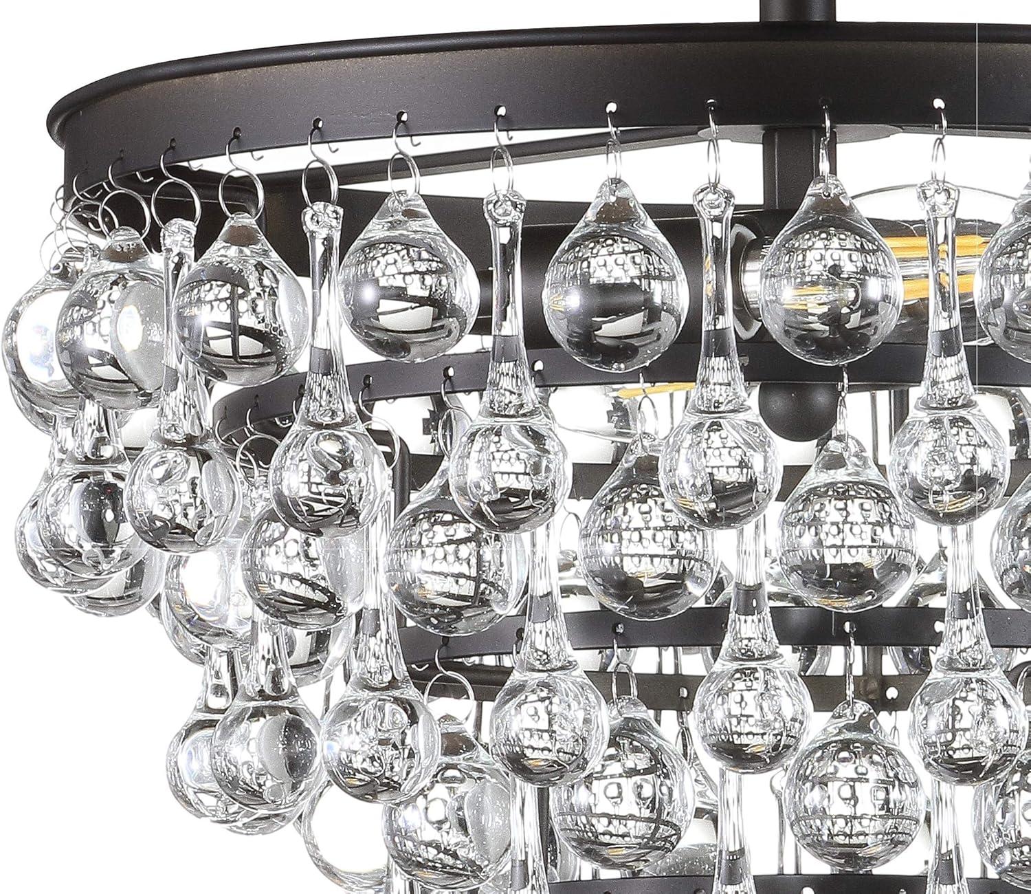 imageJONATHAN Y JYL9030B Toronto 16quot MetalCrystal LED Flush Mount Contemporary Modern Transitional Elegant Office Living Room Family Room Dining Room Bedroom Hallway Foyer ChromeOilRubbed Bronze