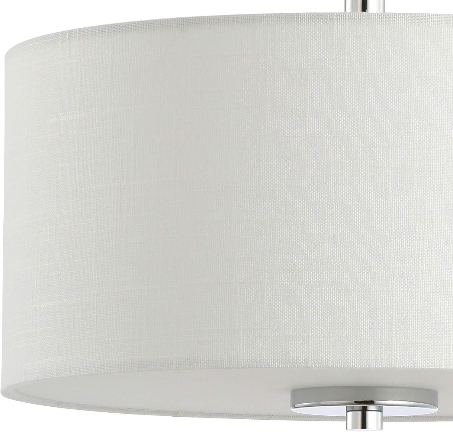 imageJONATHAN Y JYL9031B Marc 15quot MetalLinen LED SemiFlush Mount Contemporary Dimmable 2700K Cozy Warm Light for KitchenHallwayBathroomStairwell ChromeWhiteChrome