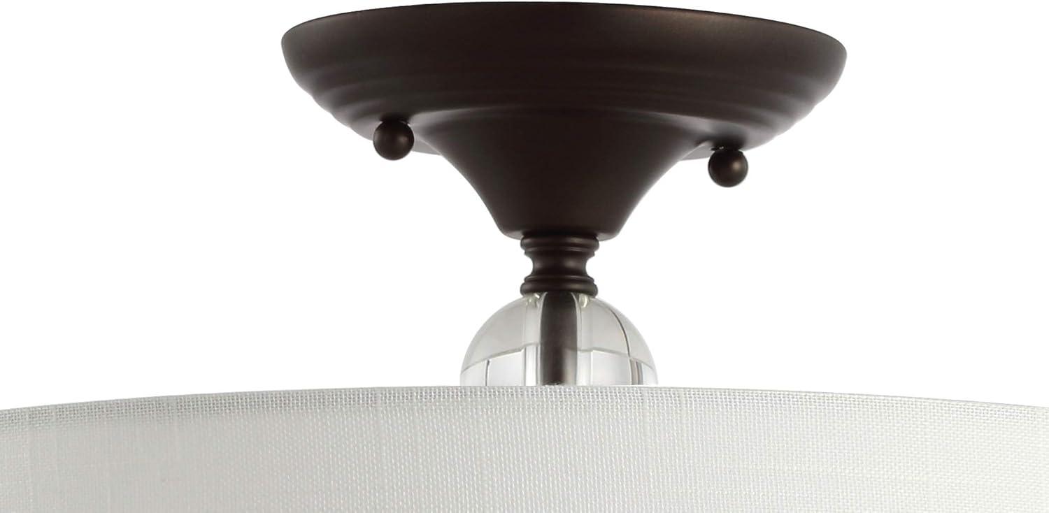 imageJONATHAN Y JYL9033A Marc 15quot MetalCrystal LED SemiFlush Mount ContemporaryTraditionalTransitional Dimmable 2700K Cozy Warm Light for KitchenHallwayBathroomStairwell OilRubbedBronzeWhiteOilRubbed Bronze