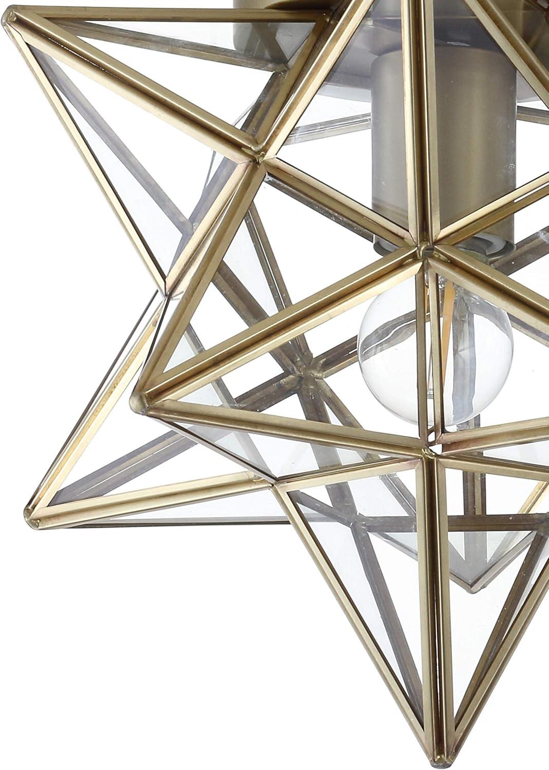 imageJONATHAN Y JYL9035D Stella 12quot Moravian Star MetalGlass LED Flush Mount Contemporary Dimmable for KitchenHallwayBathroomStairwell Oil Rubbed BronzeMercuryGold