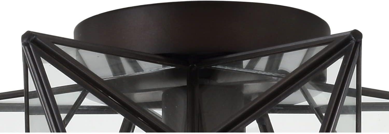 imageJONATHAN Y JYL9035D Stella 12quot Moravian Star MetalGlass LED Flush Mount Contemporary Dimmable for KitchenHallwayBathroomStairwell Oil Rubbed BronzeMercuryOilRubbed Bronze