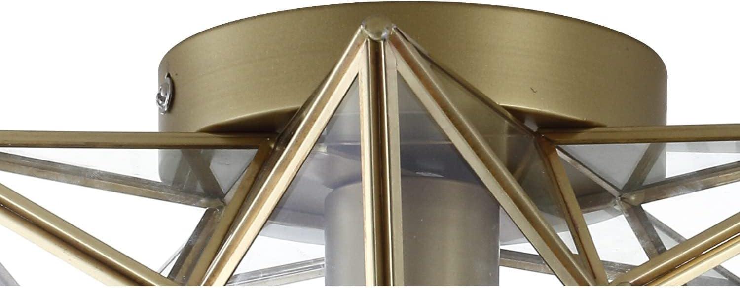 imageJONATHAN Y JYL9035D Stella 12quot Moravian Star MetalGlass LED Flush Mount Contemporary Dimmable for KitchenHallwayBathroomStairwell Oil Rubbed BronzeMercuryGold