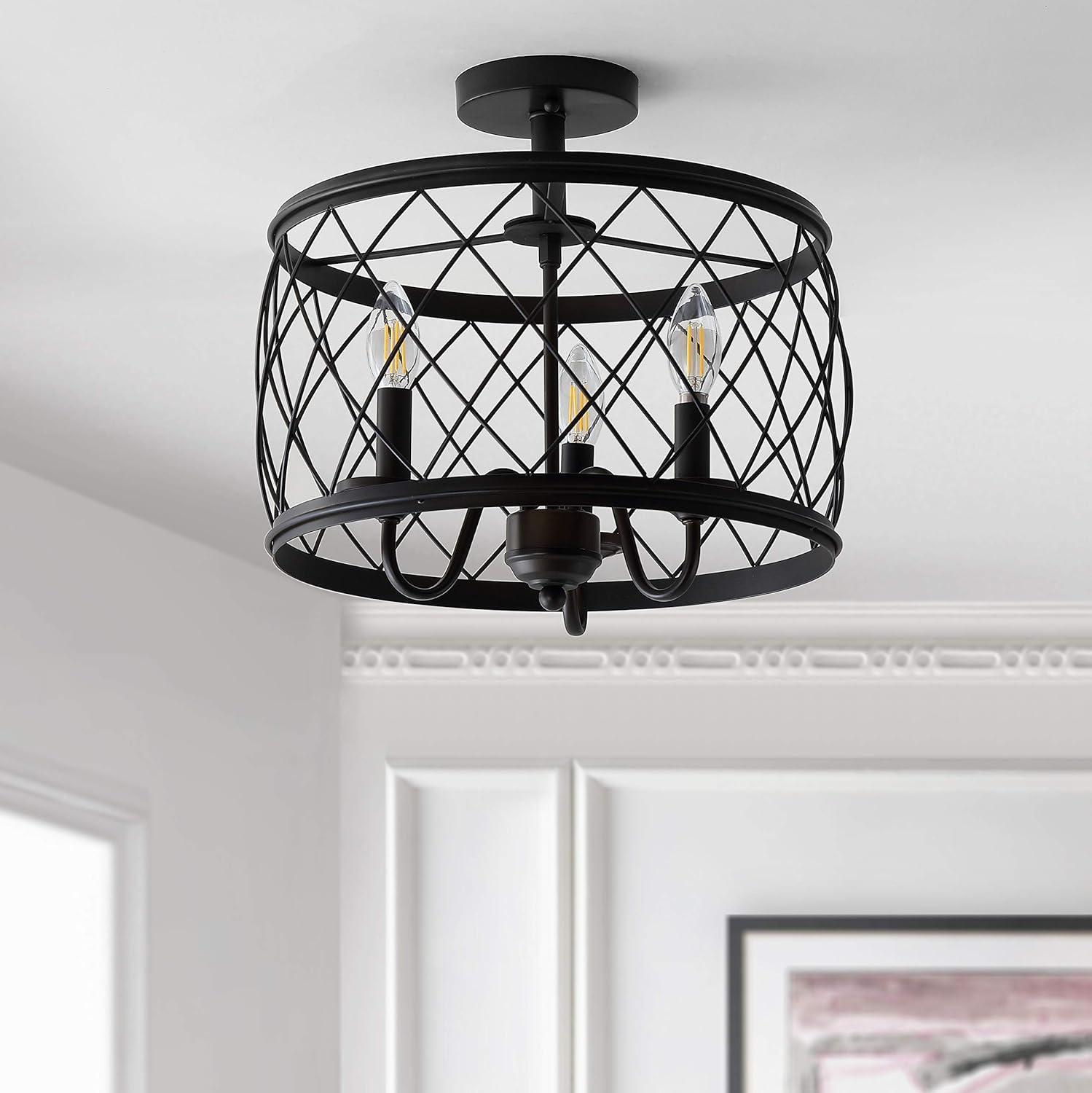 imageJONATHAN Y JYL9037B Eleanor 15quot 3 Metal LED Semi Flush Mount Ceiling Traditional Dimmable 2700K Cozy Warm Light for KitchenHallwayBathroomStairwell Oil Rubbed Bronze OilRubbed BronzeOilRubbed Bronze