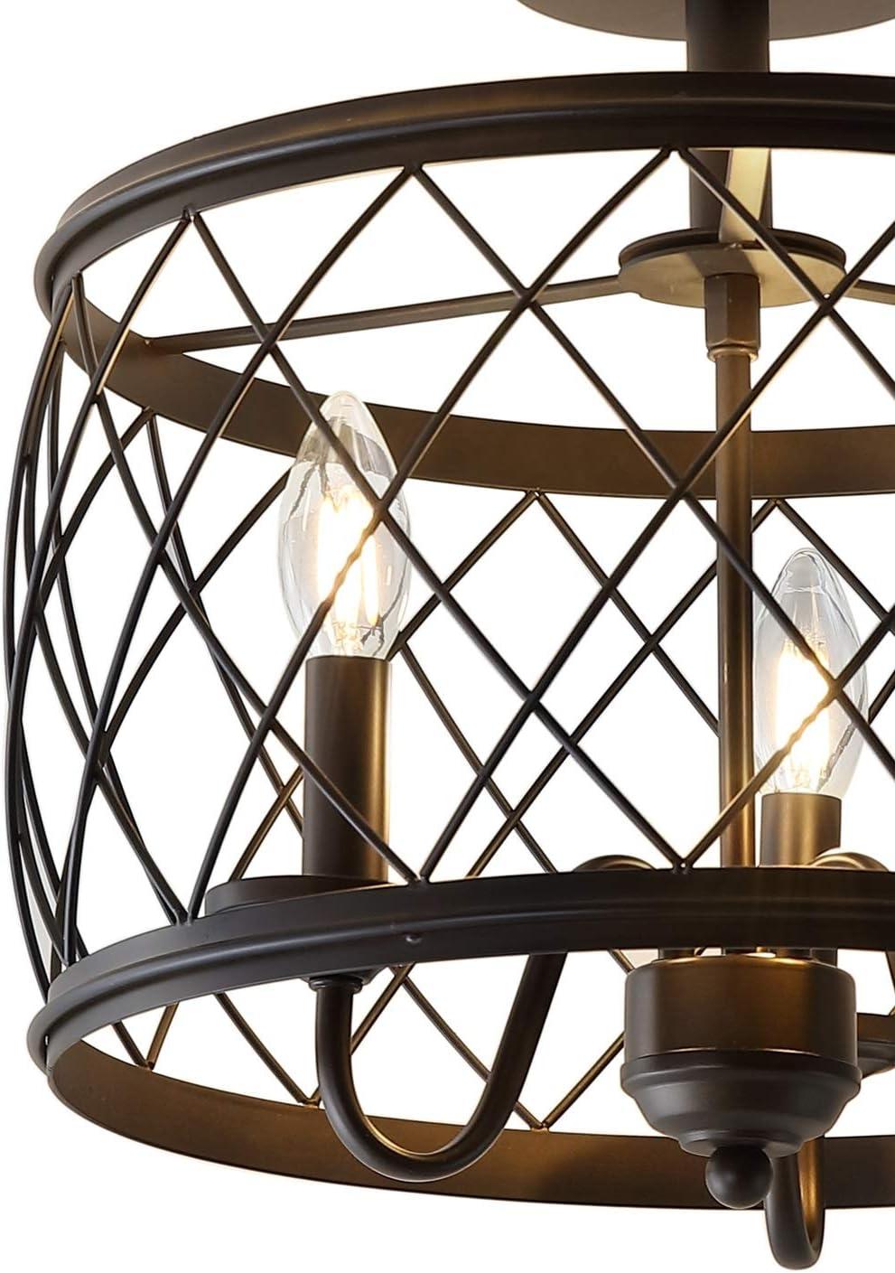 imageJONATHAN Y JYL9037B Eleanor 15quot 3 Metal LED Semi Flush Mount Ceiling Traditional Dimmable 2700K Cozy Warm Light for KitchenHallwayBathroomStairwell Oil Rubbed Bronze OilRubbed BronzeOilRubbed Bronze