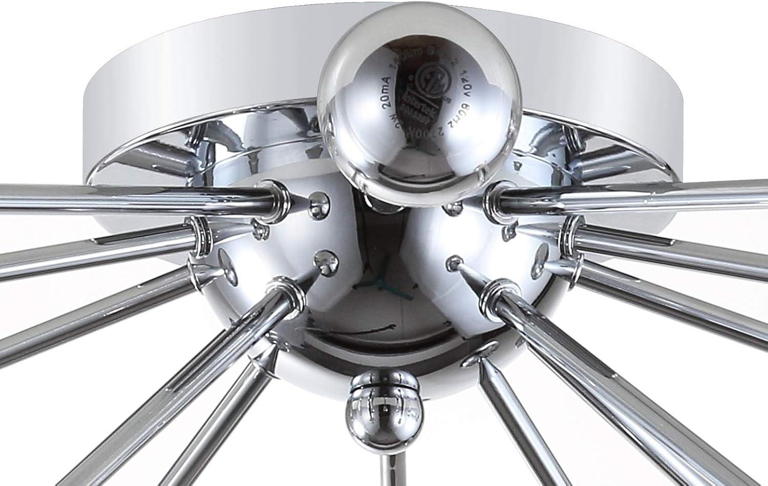 imageJONATHAN Y JYL9048A Copernicus 20quot 7Light Metal LED Flush Mount Contemporary Dimmable 2700K Cozy Warm Light for KitchenHallwayBathroomStairwell Chrome