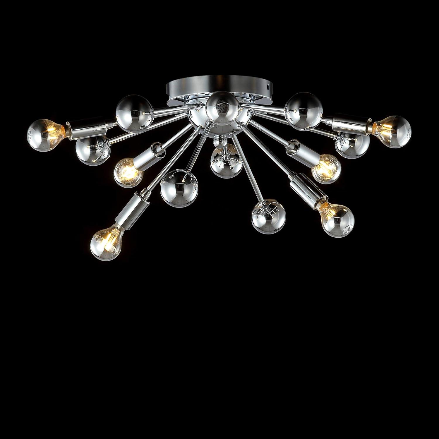 imageJONATHAN Y JYL9048A Copernicus 20quot 7Light Metal LED Flush Mount Contemporary Dimmable 2700K Cozy Warm Light for KitchenHallwayBathroomStairwell Chrome