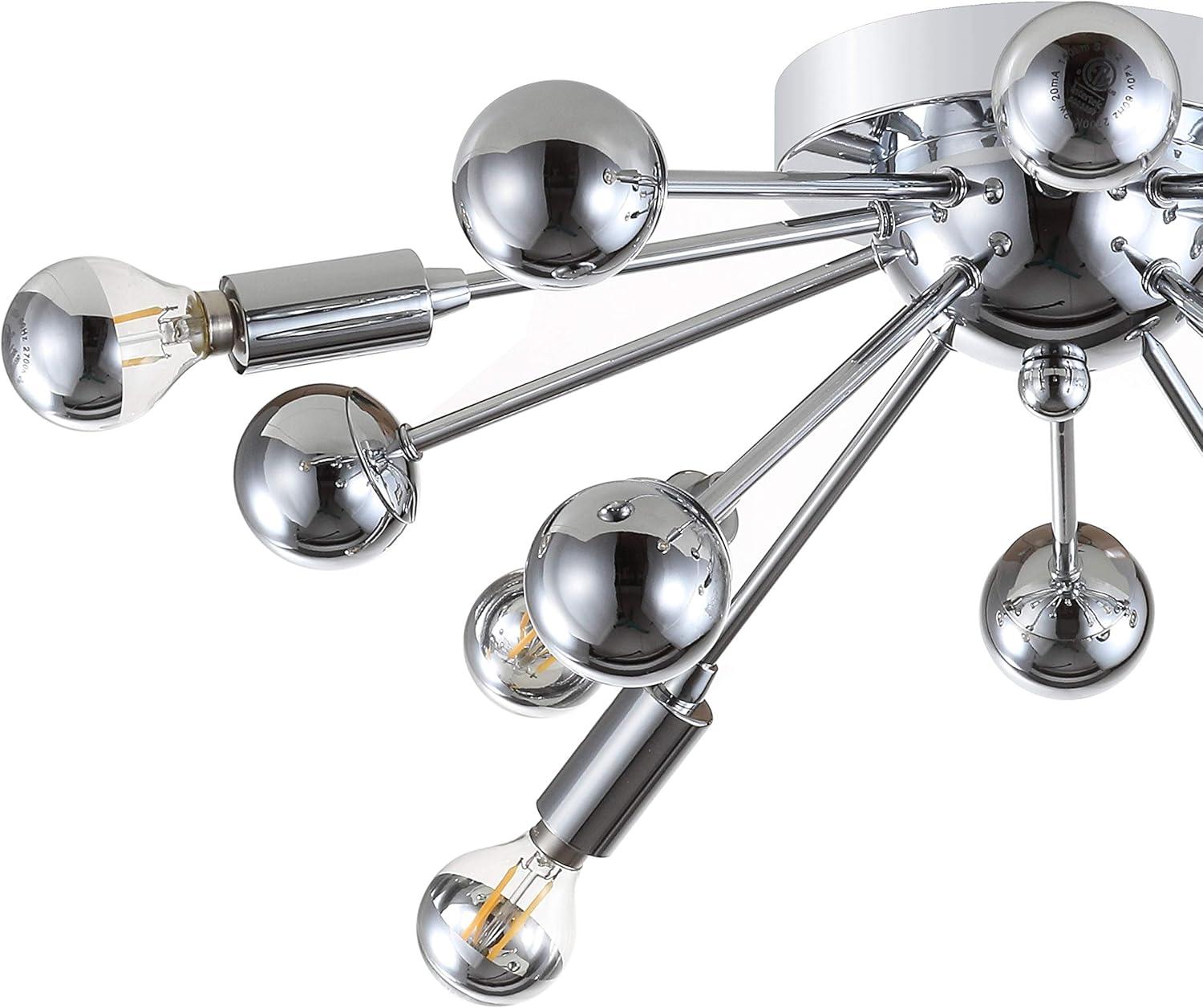 imageJONATHAN Y JYL9048A Copernicus 20quot 7Light Metal LED Flush Mount Contemporary Dimmable 2700K Cozy Warm Light for KitchenHallwayBathroomStairwell Chrome