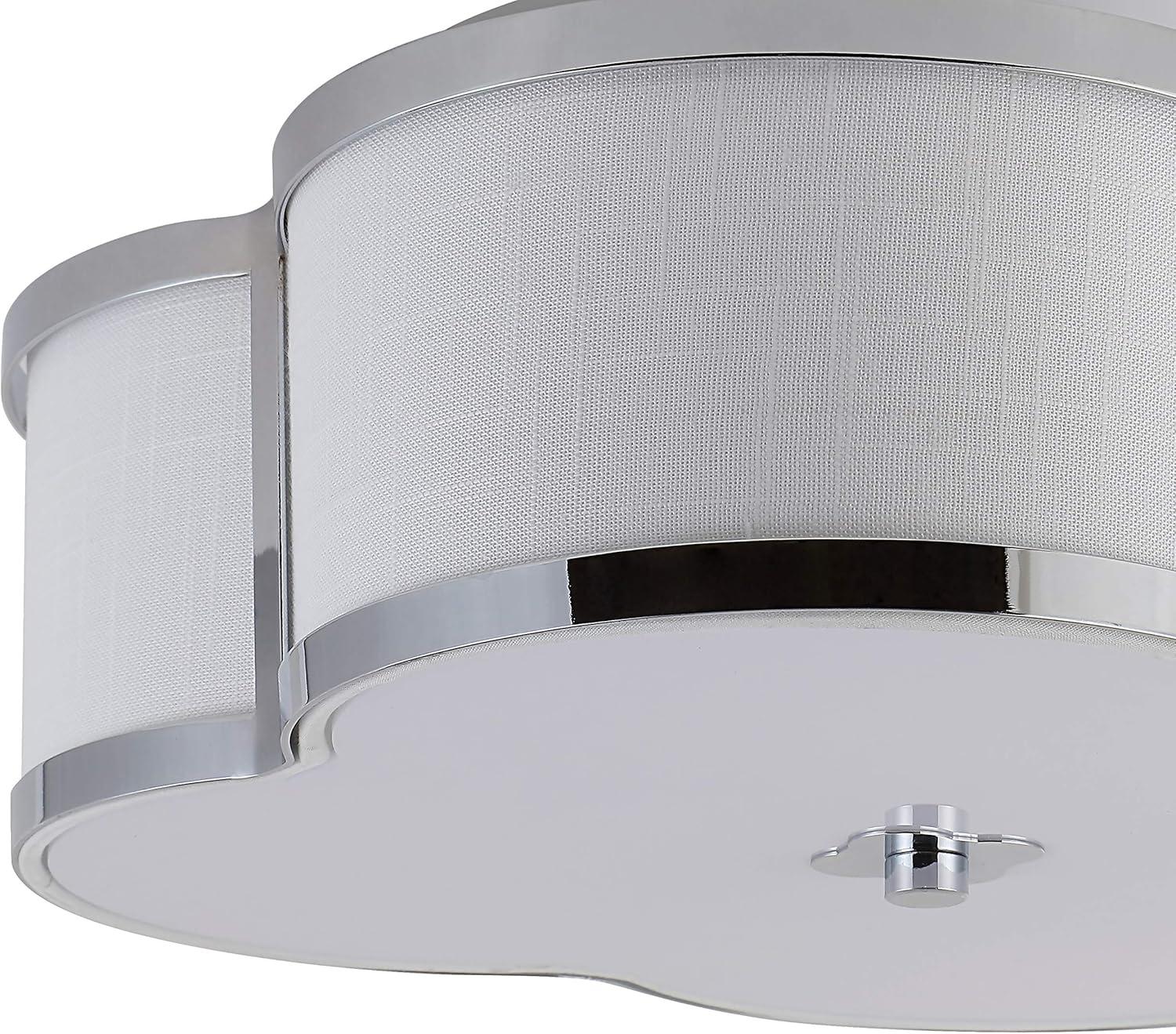 imageJONATHAN Y JYL9507B Quatrefoil Scalloped Shade Metal Classic LED Flush Mount Glam Dimmable for Kitchen Hallway Bathroom 2 Light Brass GoldChrome