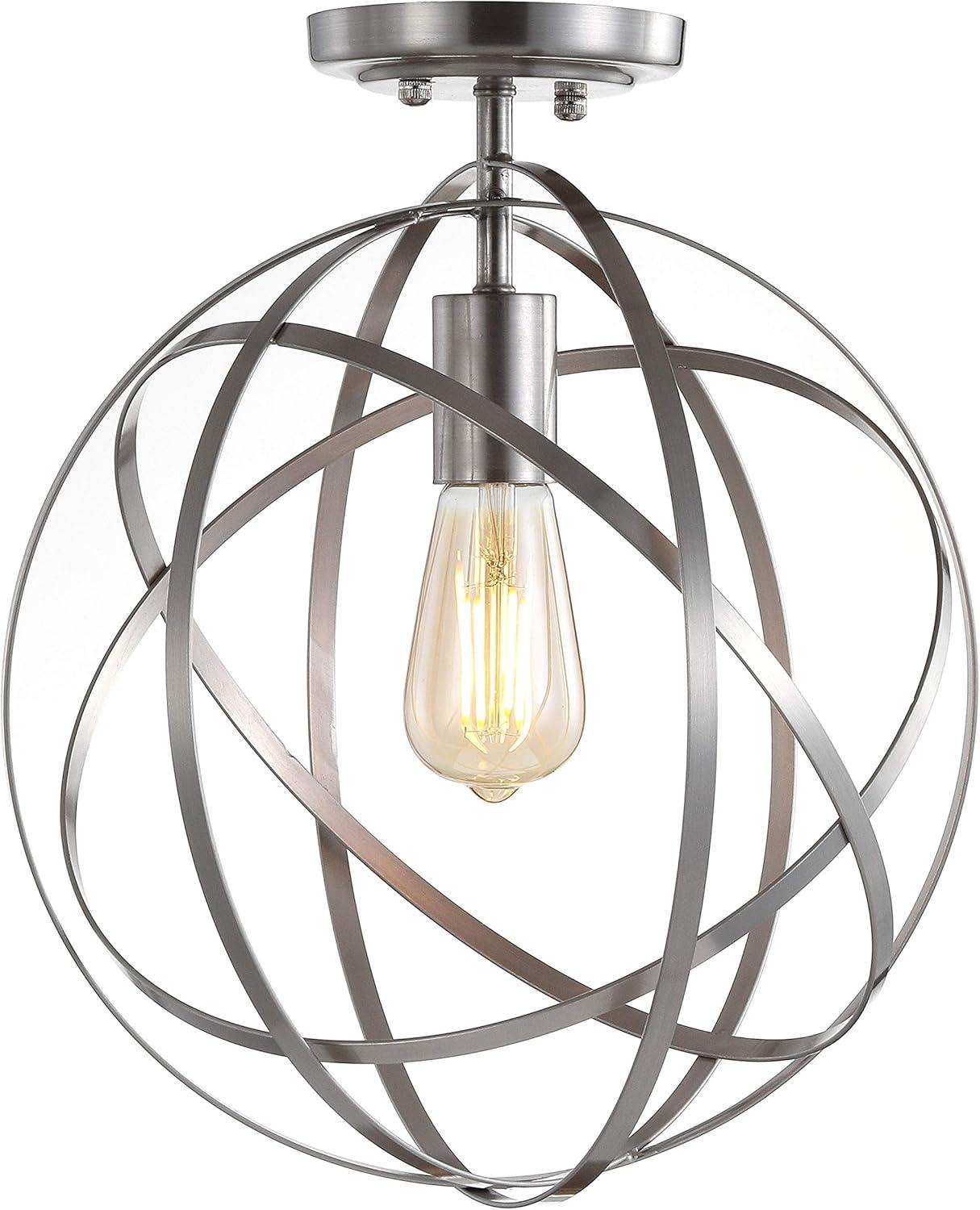 imageJONATHAN Y JYL9515A Alba 85quot Orb Metal LED Flush Mount Contemporary Dimmable 2700K Cozy Warm Light for KitchenHallwayBathroomStairwell OilRubbedBronzeNickel