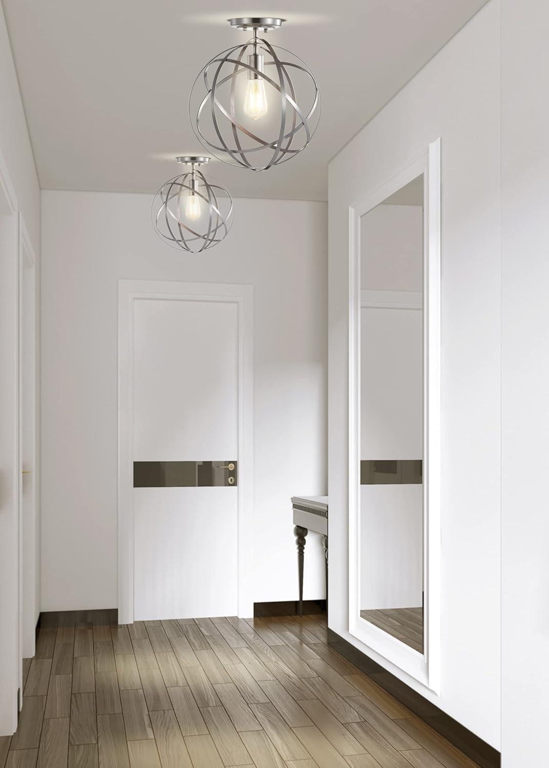 imageJONATHAN Y JYL9515A Alba 85quot Orb Metal LED Flush Mount Contemporary Dimmable 2700K Cozy Warm Light for KitchenHallwayBathroomStairwell OilRubbedBronzeNickel