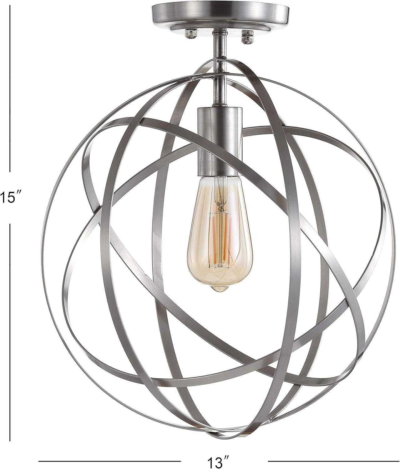 imageJONATHAN Y JYL9515A Alba 85quot Orb Metal LED Flush Mount Contemporary Dimmable 2700K Cozy Warm Light for KitchenHallwayBathroomStairwell OilRubbedBronzeNickel