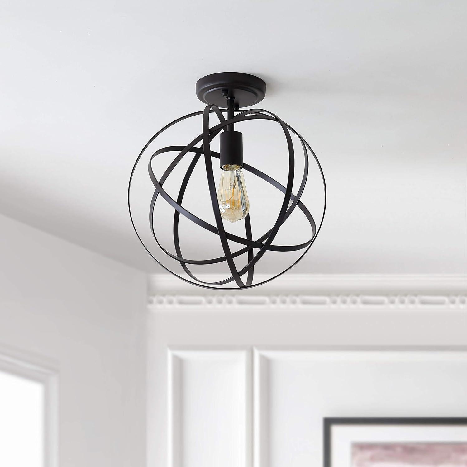 imageJONATHAN Y JYL9515A Alba 85quot Orb Metal LED Flush Mount Contemporary Dimmable 2700K Cozy Warm Light for KitchenHallwayBathroomStairwell OilRubbedBronzeOilRubbed Bronze