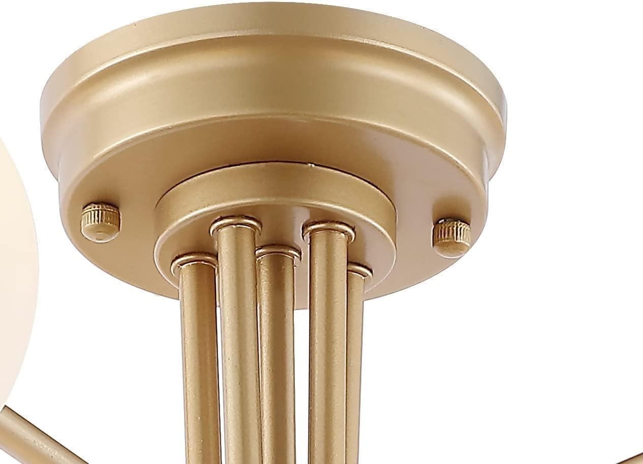 imageJONATHAN Y JYL9542A Olivier Parisian 24quot 6Light Globe Modern Industrial Iron Bistro LED Semi Flush Mount Transitional Farmhouse Kitchen Hallway Bathroom Bedroom Entryway Foyer GoldGold