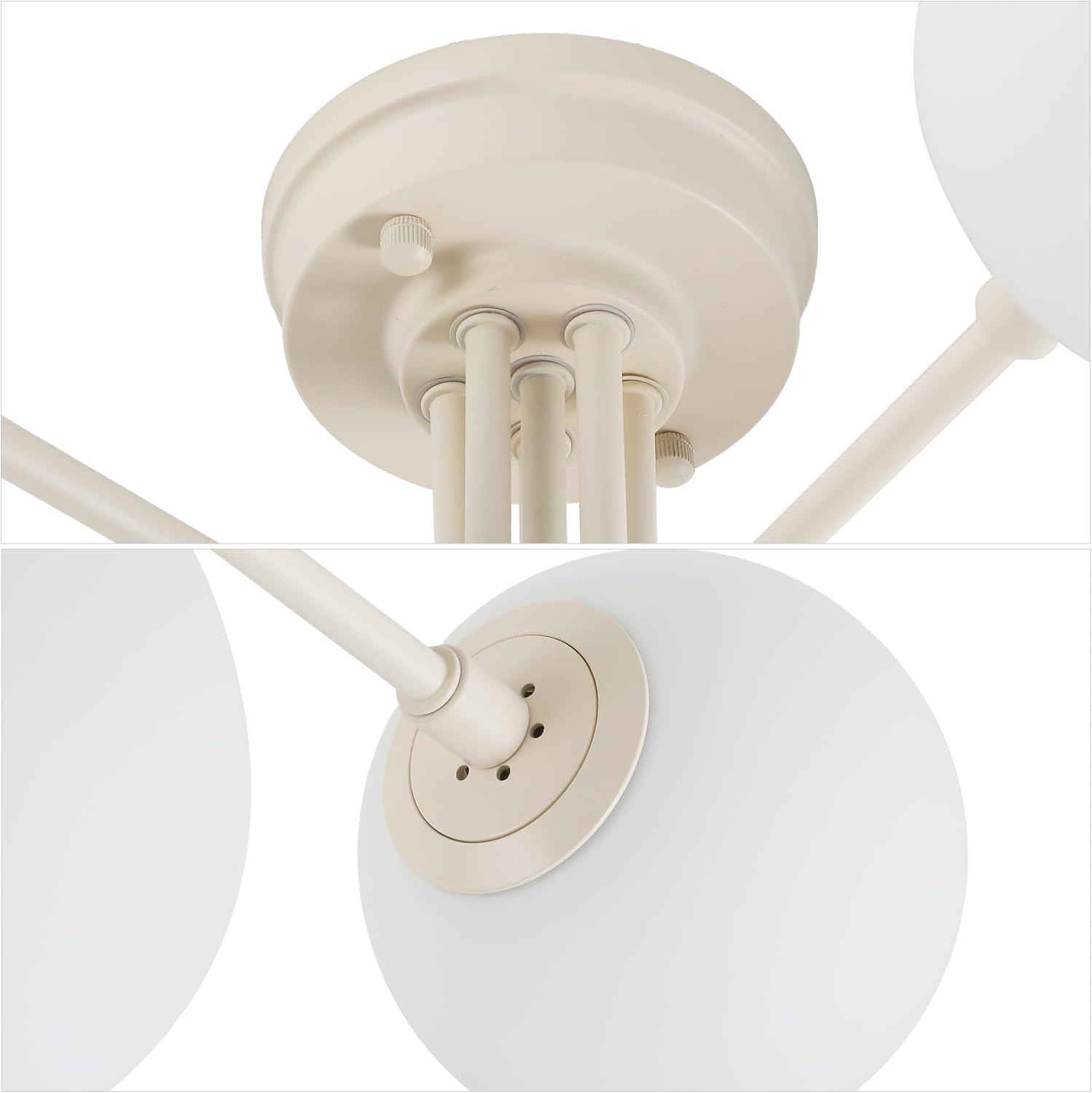 imageJONATHAN Y JYL9542A Olivier Parisian 24quot 6Light Globe Modern Industrial Iron Bistro LED Semi Flush Mount Transitional Farmhouse Kitchen Hallway Bathroom Bedroom Entryway Foyer GoldBeige