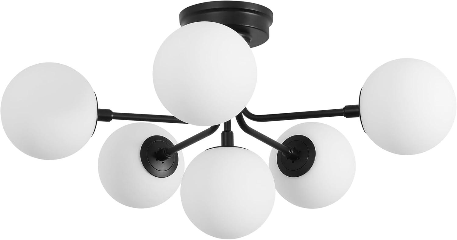 imageJONATHAN Y JYL9542A Olivier Parisian 24quot 6Light Globe Modern Industrial Iron Bistro LED Semi Flush Mount Transitional Farmhouse Kitchen Hallway Bathroom Bedroom Entryway Foyer GoldBlack