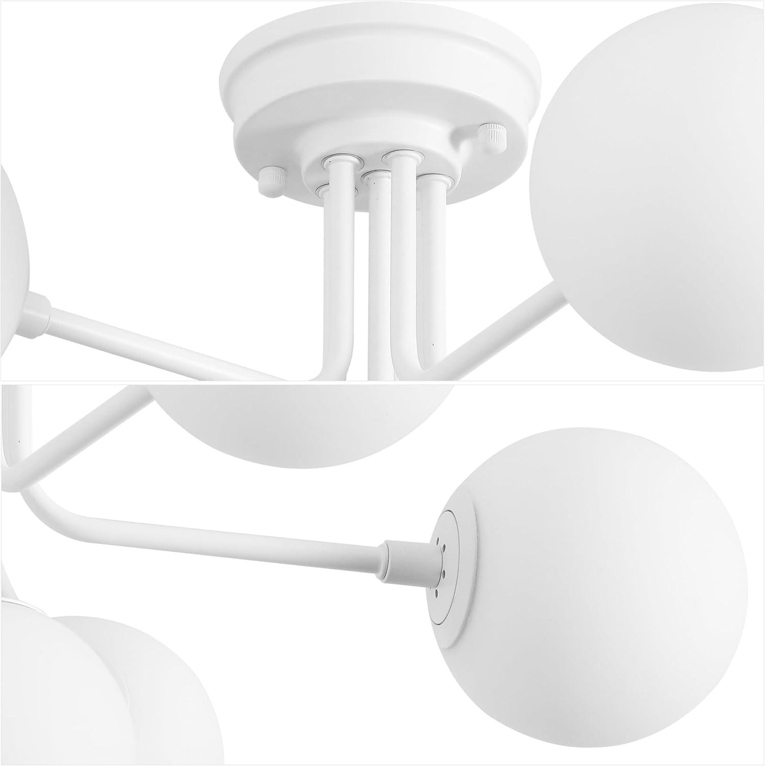 imageJONATHAN Y JYL9542A Olivier Parisian 24quot 6Light Globe Modern Industrial Iron Bistro LED Semi Flush Mount Transitional Farmhouse Kitchen Hallway Bathroom Bedroom Entryway Foyer GoldWhite