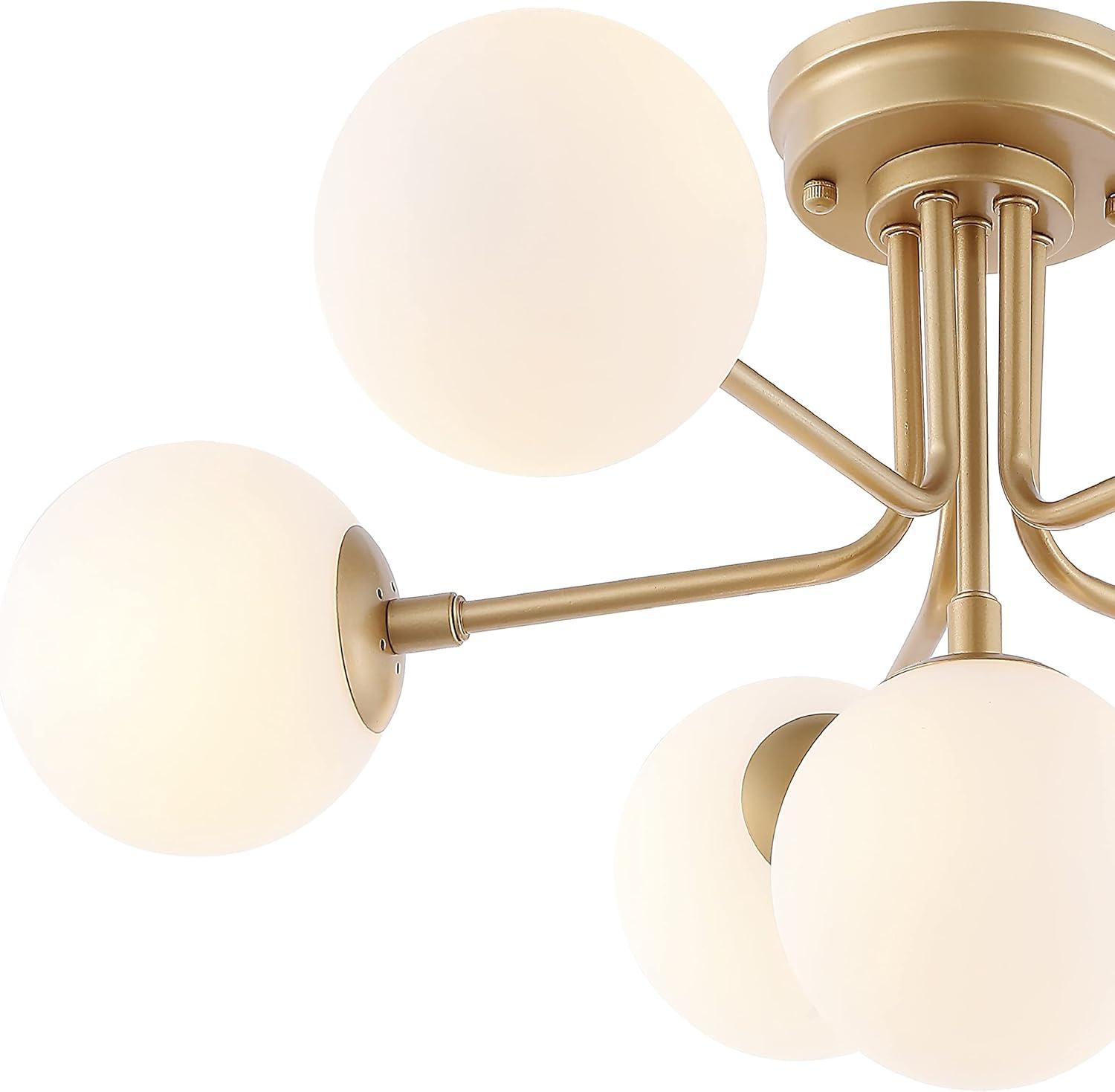 imageJONATHAN Y JYL9542A Olivier Parisian 24quot 6Light Globe Modern Industrial Iron Bistro LED Semi Flush Mount Transitional Farmhouse Kitchen Hallway Bathroom Bedroom Entryway Foyer GoldGold
