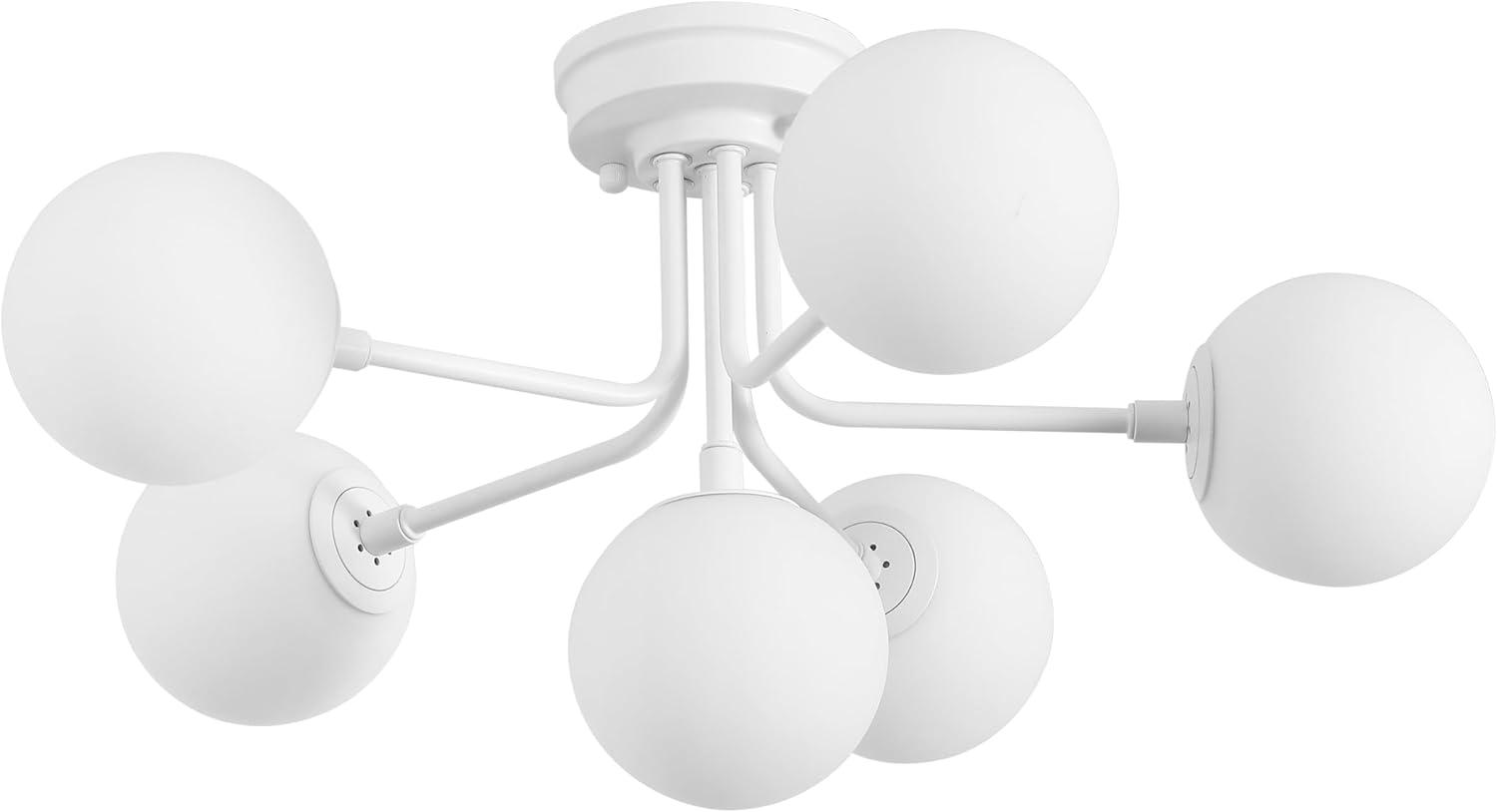 imageJONATHAN Y JYL9542A Olivier Parisian 24quot 6Light Globe Modern Industrial Iron Bistro LED Semi Flush Mount Transitional Farmhouse Kitchen Hallway Bathroom Bedroom Entryway Foyer GoldWhite