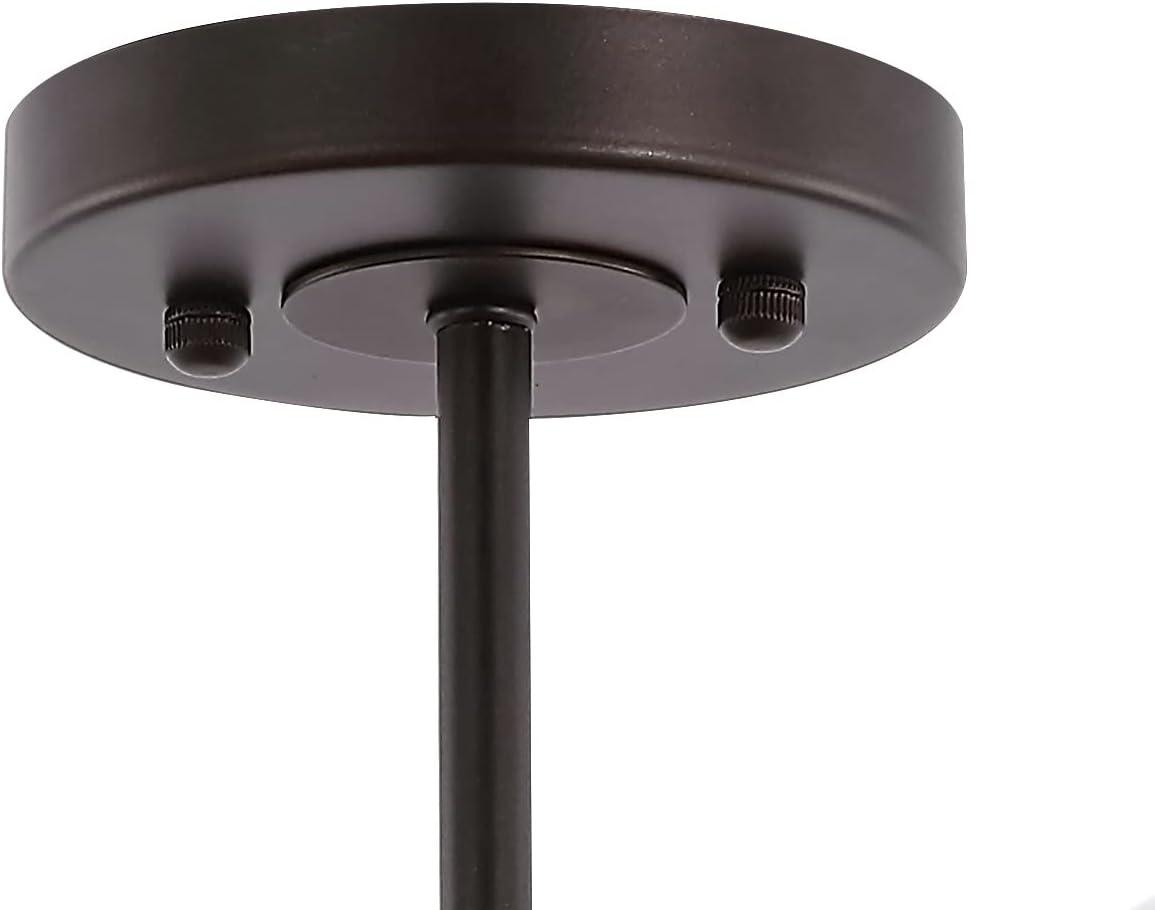 imageJONATHAN Y JYL9544A Jaynie 215quot 5Light Farmhouse Industrial Iron Cylinder LED Semi Flush Mount Modern Transitional Kitchen Hallway Bathroom Bedroom Entryway Foyer Brass GoldClearOilRubbed Bronze