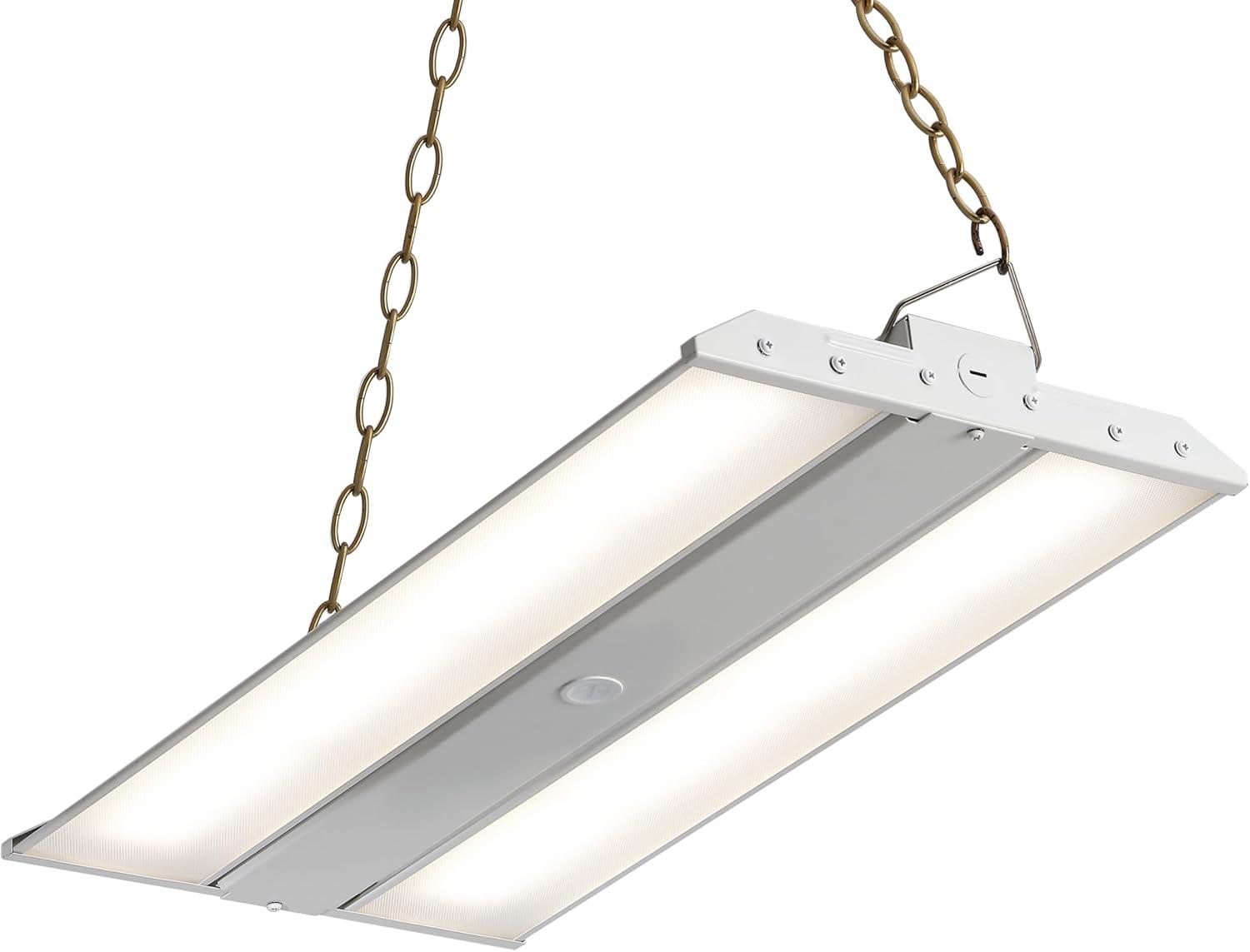 imageJONATHAN Y JYL9802A Linear High Bay Shop Light 2375 in 220Watt Integrated LED Motion Sensor Shop Light with 28600 Lumens 5000K Linear Hanging Lights Warehouse Workshop Supermarket Stadium WhiteWhite