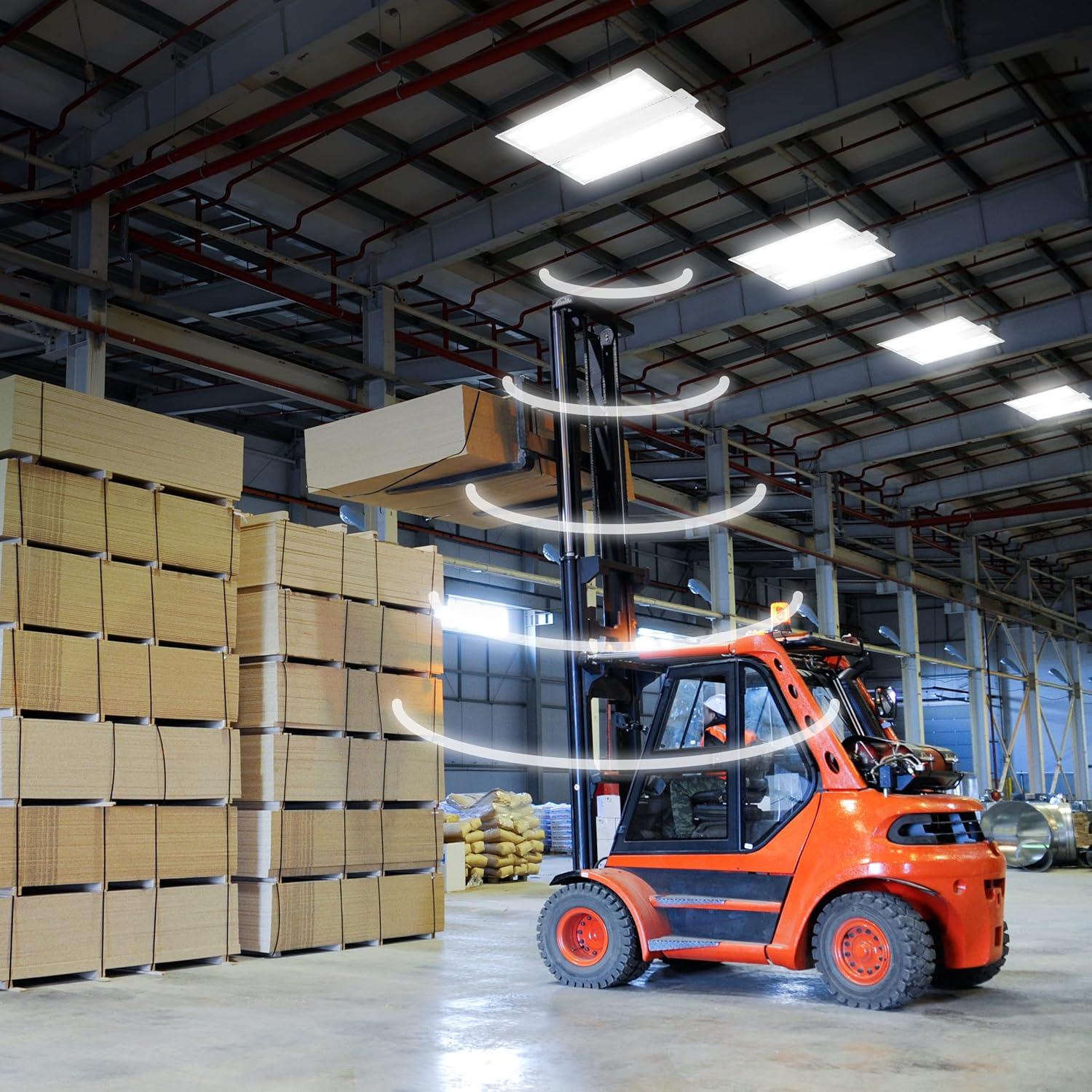 imageJONATHAN Y JYL9802A Linear High Bay Shop Light 2375 in 220Watt Integrated LED Motion Sensor Shop Light with 28600 Lumens 5000K Linear Hanging Lights Warehouse Workshop Supermarket Stadium WhiteWhite