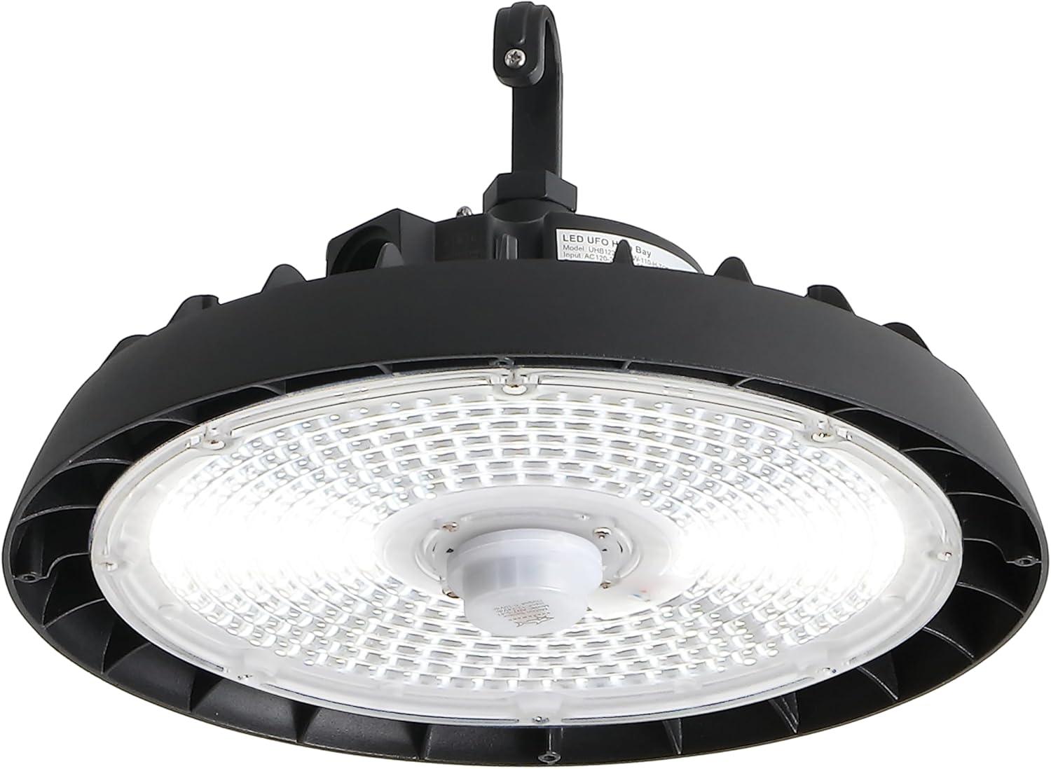 imageJONATHAN Y JYL9803A 12 in 200Watt Integrated LED Motion Sensor High Bay Indoor Outdoor UFO Light with 26000 Lumens 5000K BlackBlack