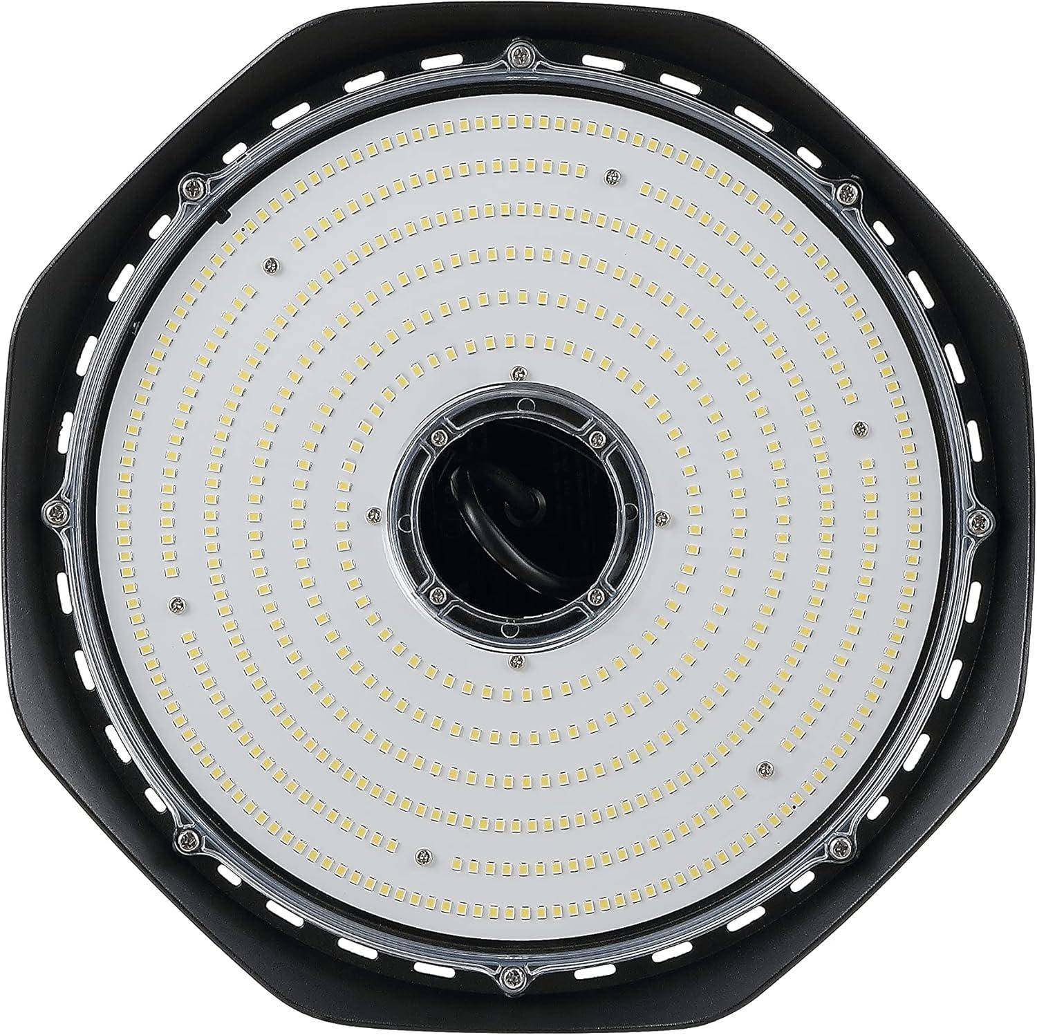 imageJONATHAN Y JYL9803A 12 in 200Watt Integrated LED Motion Sensor High Bay Indoor Outdoor UFO Light with 26000 Lumens 5000K BlackBlack