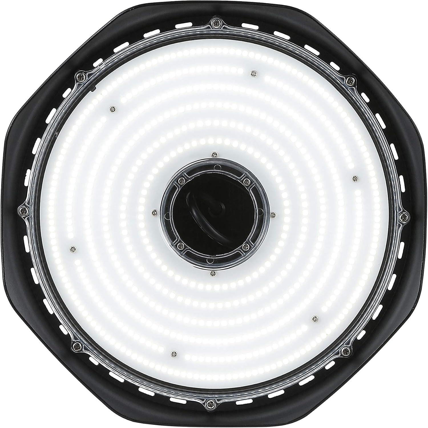 imageJONATHAN Y JYL9803A 12 in 200Watt Integrated LED Motion Sensor High Bay Indoor Outdoor UFO Light with 26000 Lumens 5000K BlackBlack