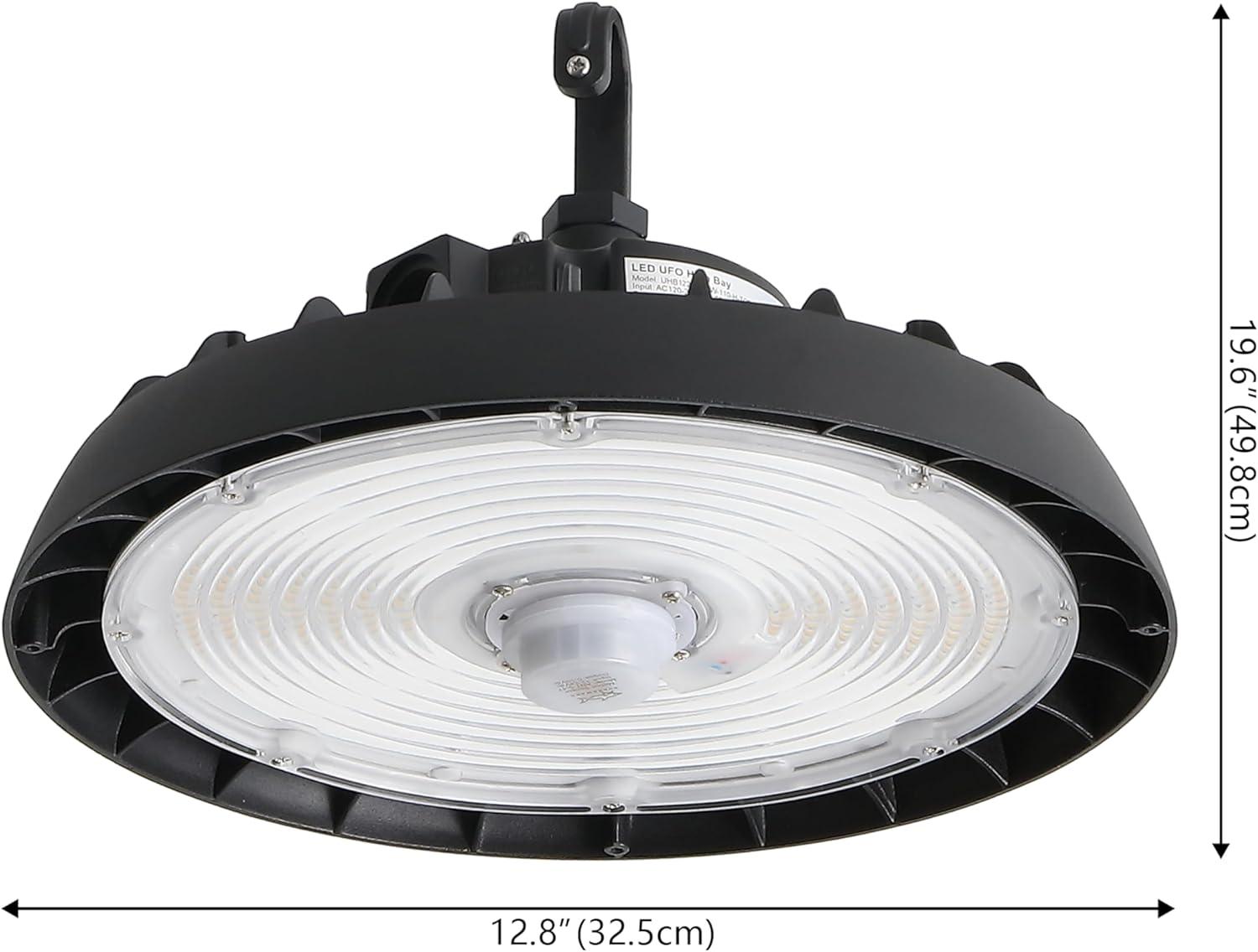 imageJONATHAN Y JYL9803A 12 in 200Watt Integrated LED Motion Sensor High Bay Indoor Outdoor UFO Light with 26000 Lumens 5000K BlackBlack