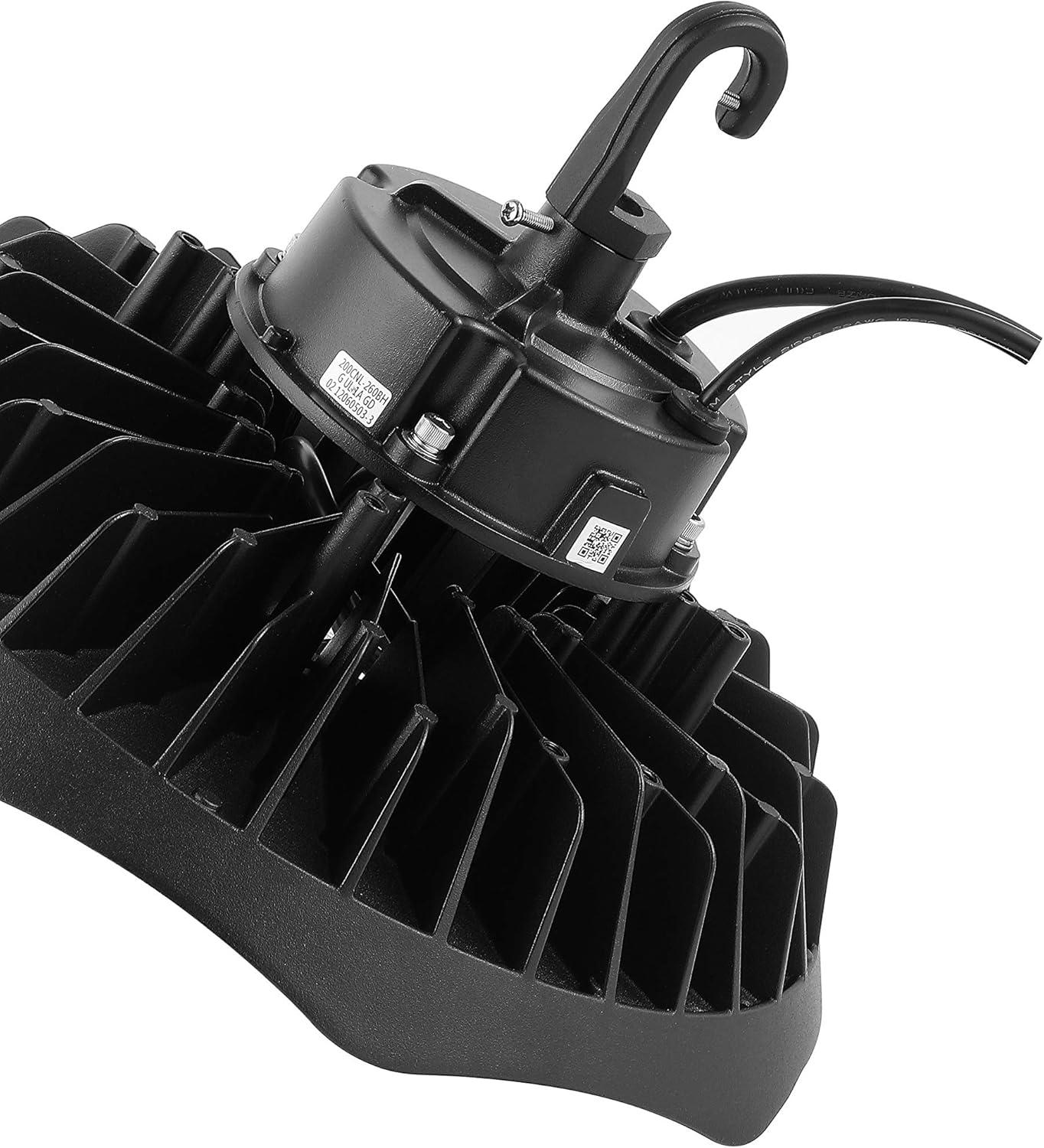 imageJONATHAN Y JYL9803A 12 in 200Watt Integrated LED Motion Sensor High Bay Indoor Outdoor UFO Light with 26000 Lumens 5000K BlackBlack