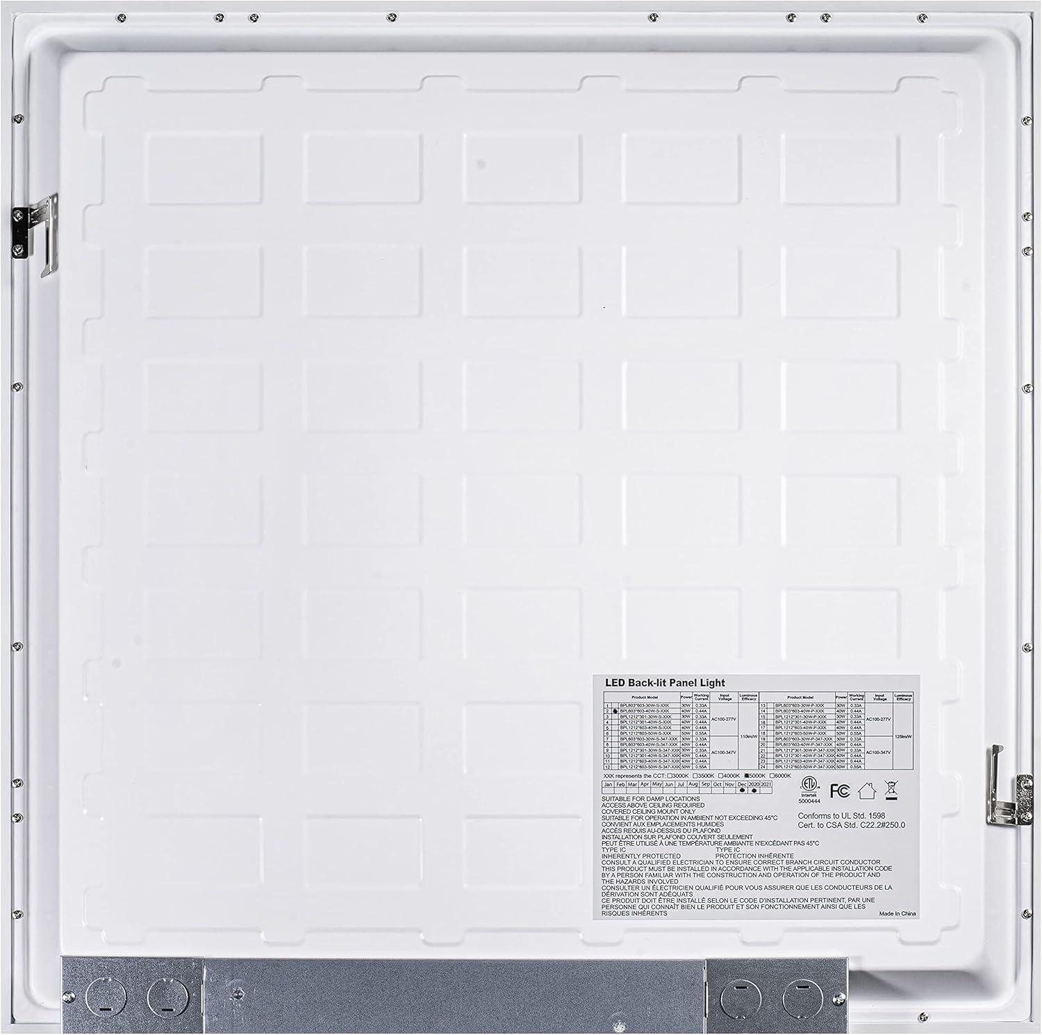 imageJONATHAN Y JYL9804ASET2 2 ft X 2 ft 40Watt Dimmable Integrated LED Flat Panel Flush Mount Light with 4400 Lumens 5000K White Set of 2