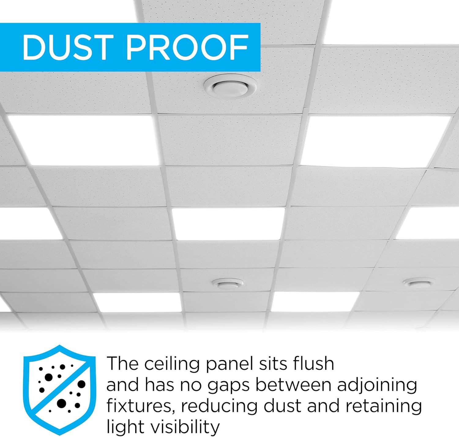 imageJONATHAN Y JYL9804ASET2 2 ft X 2 ft 40Watt Dimmable Integrated LED Flat Panel Flush Mount Light with 4400 Lumens 5000K White Set of 2