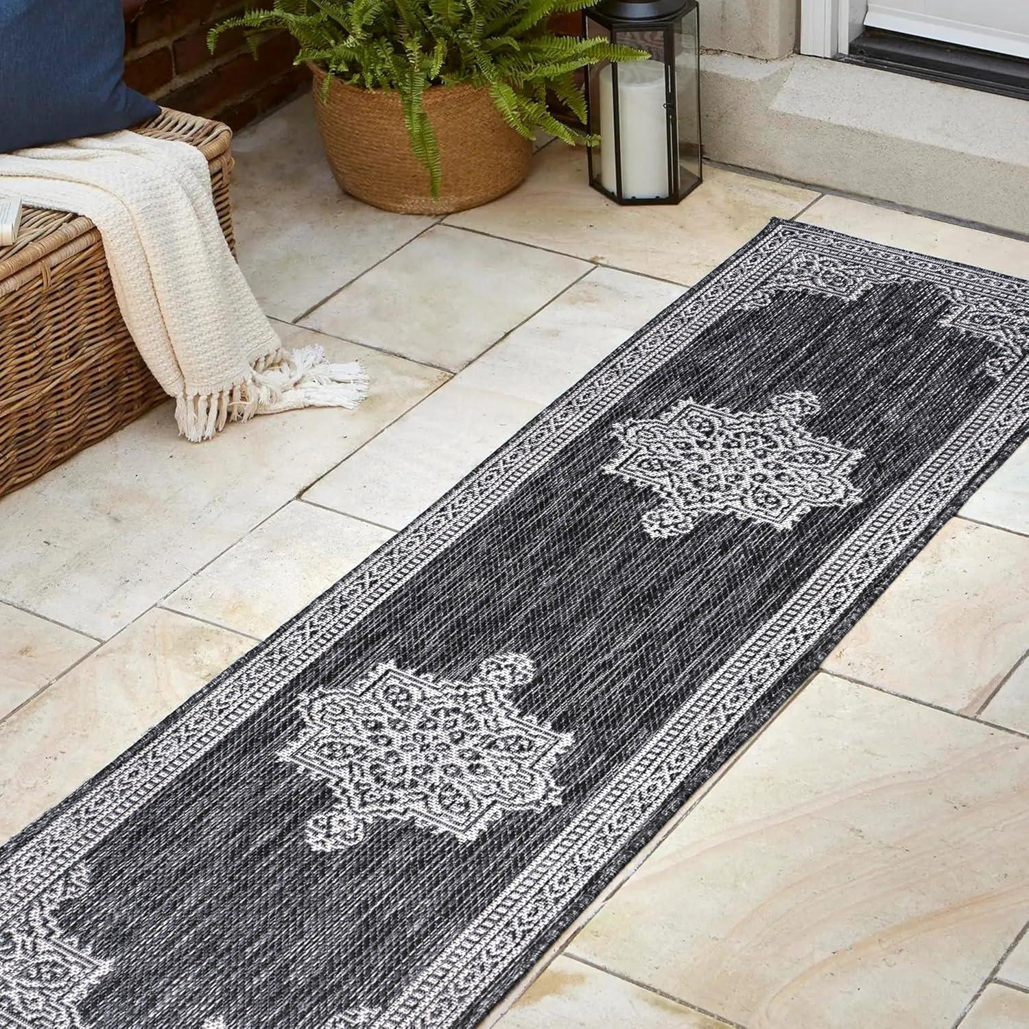imageJONATHAN Y Vintage Medallion Indoor Outdoor Area Rug 8X10 TerraCream Arden Casual for Backyard Patio Porch EasyCleaning High Traffic PetFriendly NonShedding SMB300E8Dark GrayCream