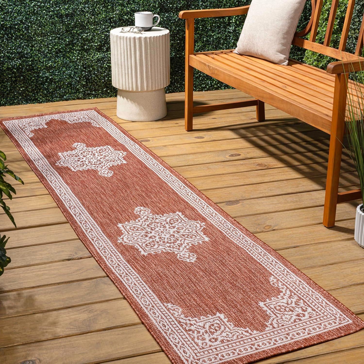 imageJONATHAN Y Vintage Medallion Indoor Outdoor Area Rug 8X10 TerraCream Arden Casual for Backyard Patio Porch EasyCleaning High Traffic PetFriendly NonShedding SMB300E8TerraCream