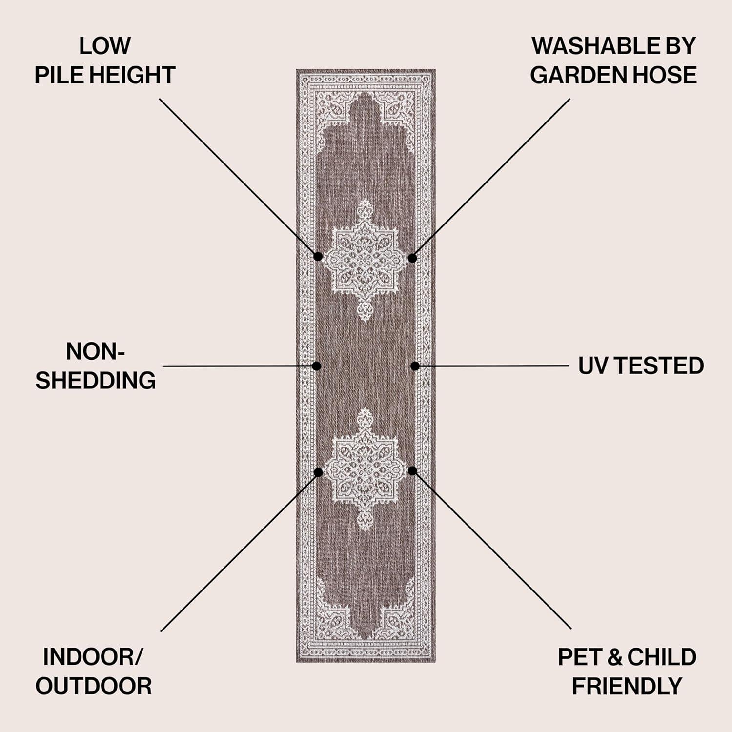 imageJONATHAN Y Vintage Medallion Indoor Outdoor Area Rug 8X10 TerraCream Arden Casual for Backyard Patio Porch EasyCleaning High Traffic PetFriendly NonShedding SMB300E8Light BrownCream