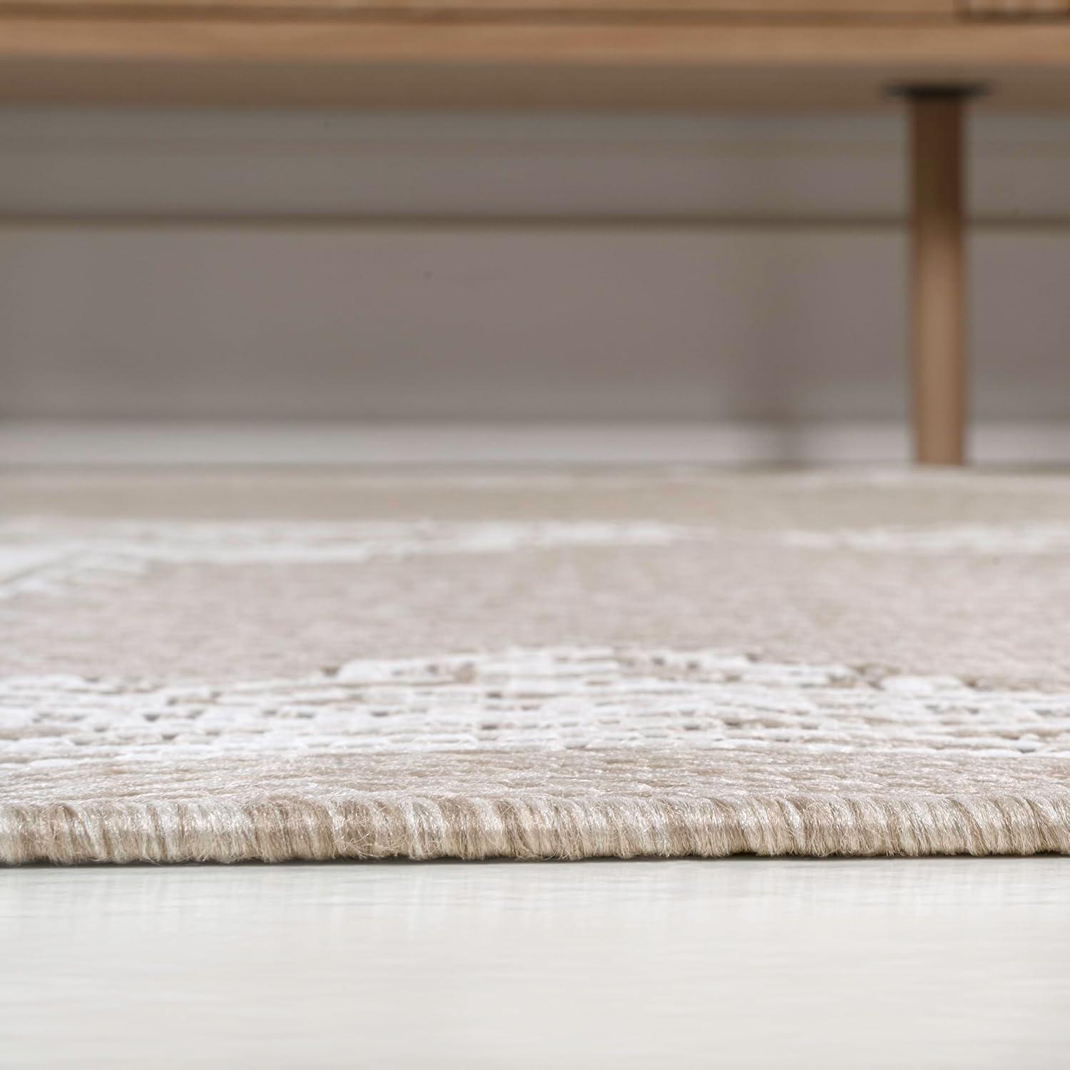 imageJONATHAN Y Vintage Medallion Indoor Outdoor Area Rug 8X10 TerraCream Arden Casual for Backyard Patio Porch EasyCleaning High Traffic PetFriendly NonShedding SMB300E8BeigeCream