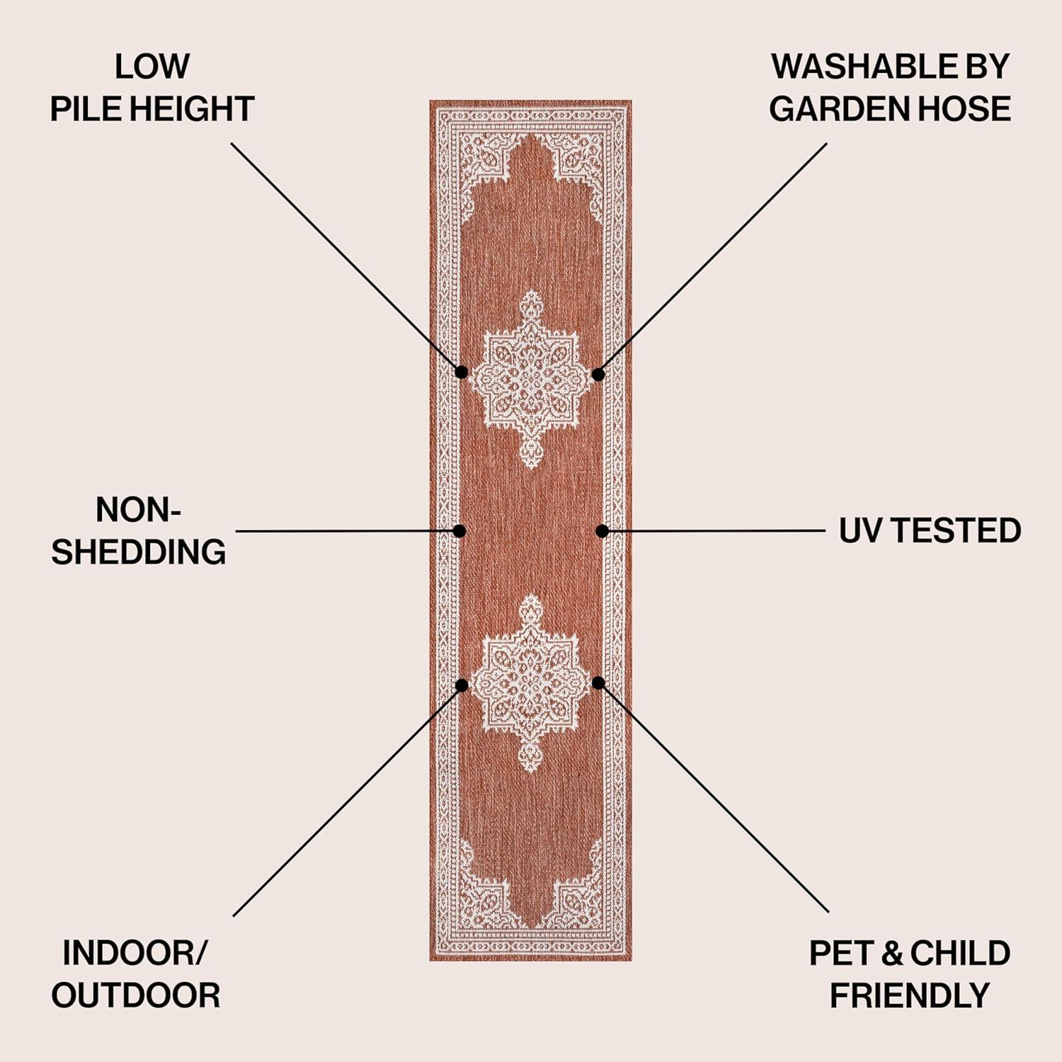 imageJONATHAN Y Vintage Medallion Indoor Outdoor Area Rug 8X10 TerraCream Arden Casual for Backyard Patio Porch EasyCleaning High Traffic PetFriendly NonShedding SMB300E8TerraCream