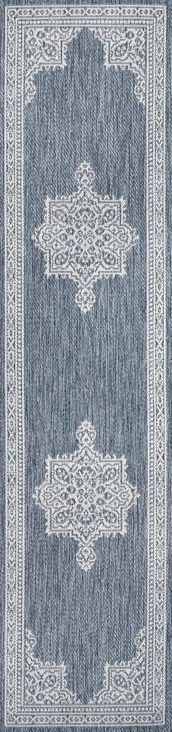 imageJONATHAN Y Vintage Medallion Indoor Outdoor Area Rug 8X10 TerraCream Arden Casual for Backyard Patio Porch EasyCleaning High Traffic PetFriendly NonShedding SMB300E8BlueCream