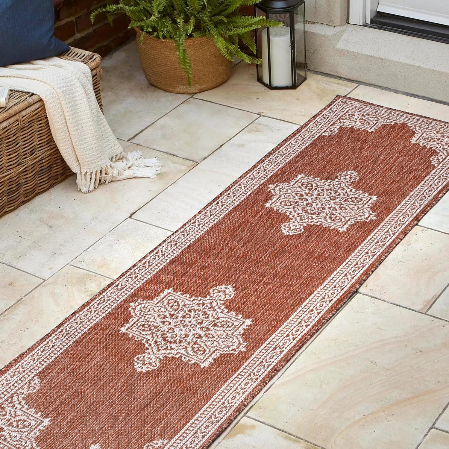 imageJONATHAN Y Vintage Medallion Indoor Outdoor Area Rug 8X10 TerraCream Arden Casual for Backyard Patio Porch EasyCleaning High Traffic PetFriendly NonShedding SMB300E8TerraCream