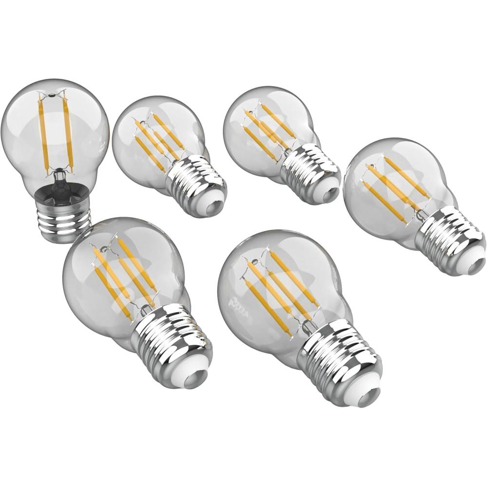 imageJONATHAN Y BLBG45ASET6 Classic NonDimmable LED Edison Glass Bulbs 4W Equivalent 40W E26 Base 80 CRI G45 Warm White 2700K 420 Lumens for Bedroom Living Room Office Clear Pack of 6