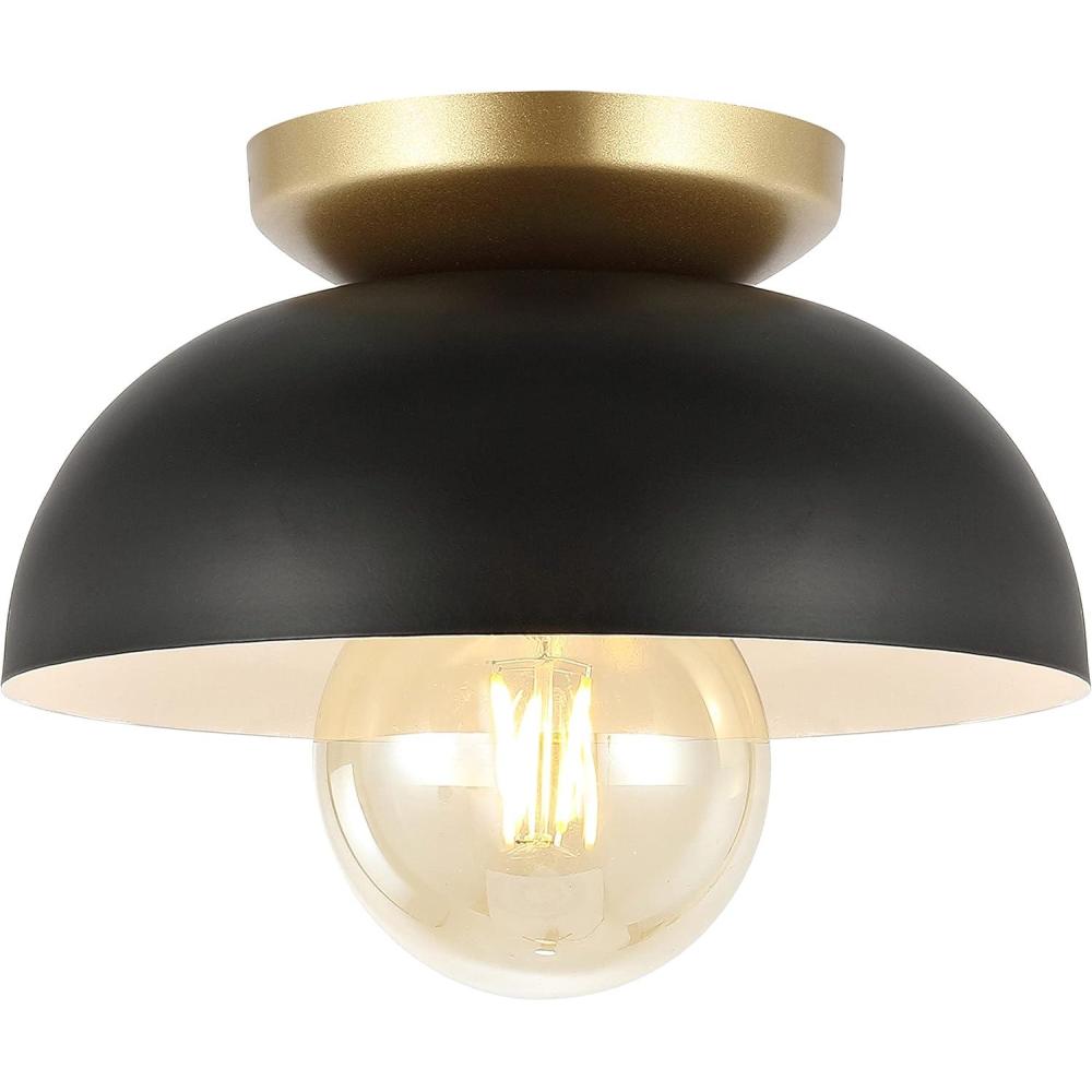 imageJONATHAN Y JYL1327B Paulina 85quot 1Light Classic Industrial Iron LED Flush Mount MidCentury Minimalist Rustic 2700K Cozy Warm Light Kitchen Hallway Bathroom Stairwell WhiteGold PaintingBlackGold Painting