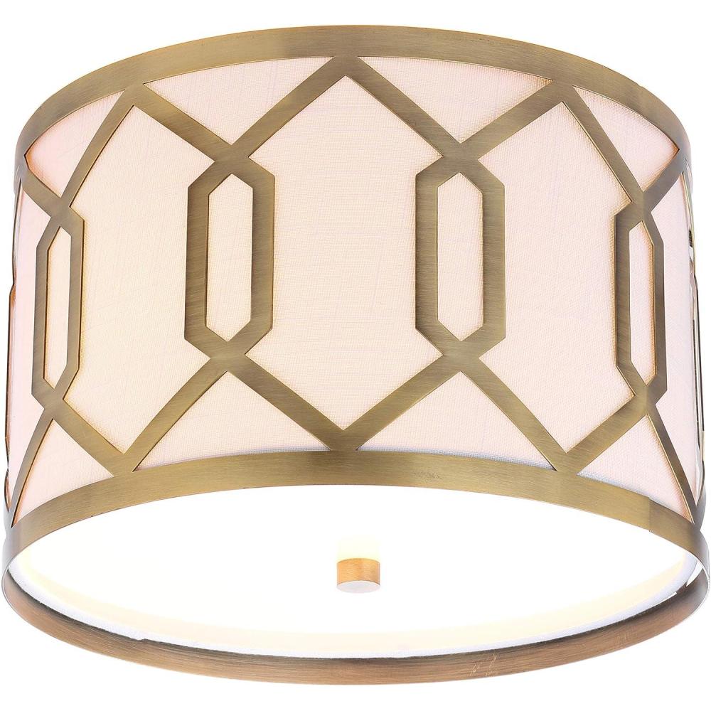 imageJONATHAN Y JYL3500B Hex 3Light 1625quot Metal LED Flush Mount ContemporaryTransitional Dimmable 2700K Cozy Warm Light KitchenHallwayBathroomStairwell ChromeBrass Gold