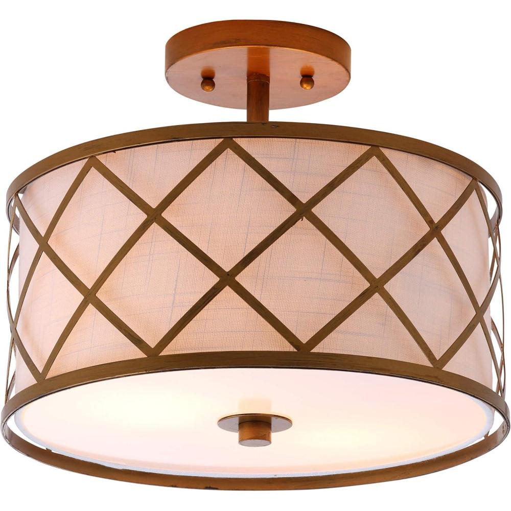 imageJONATHAN Y JYL3504A Elizabeth 1675quot Metal LED Flush Mount ContemporaryTransitional Dimmable 2700K Cozy Warm Light for KitchenHallwayBathroomStairwell GoldGold