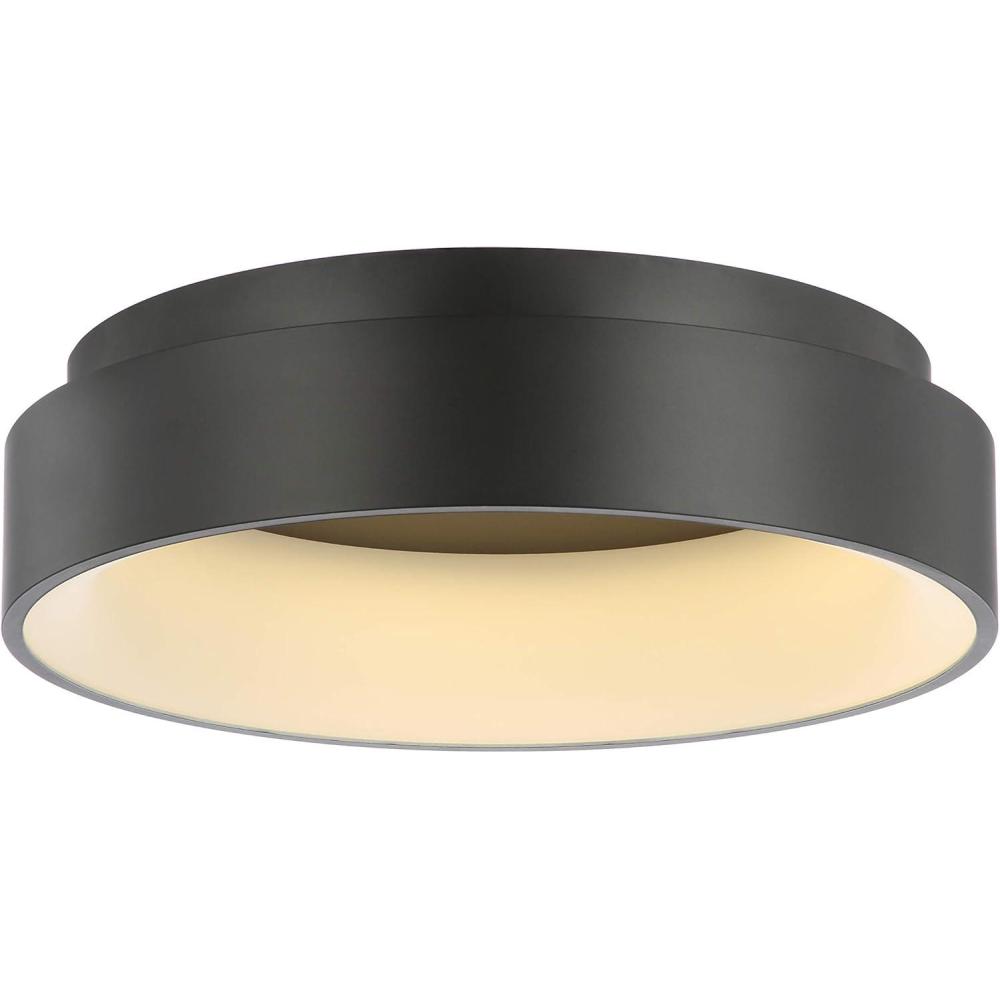 imageJONATHAN Y JYL7206B Ring 177quot Integrated LED Flush Mount Modern Contemporary Dimmable 3000K Cozy Warm Light KitchenHallwayBathroomStairwell BlackBlack