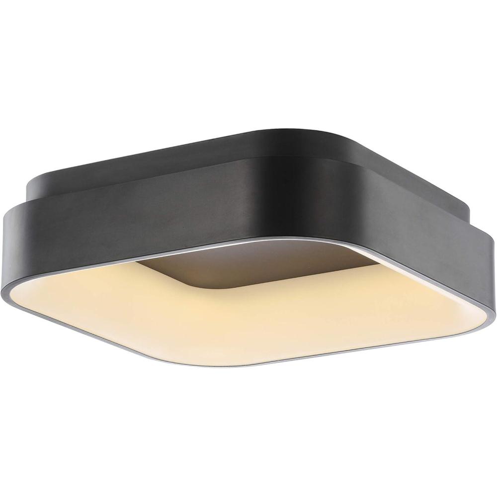 imageJONATHAN Y JYL7207B Rafael 177quot Integrated LED Metal Flush Mount Ceiling Light Modern Contemporary Dimmable 3000K Cozy Warm Light KitchenHallwayBathroomStairwell BlackBlack