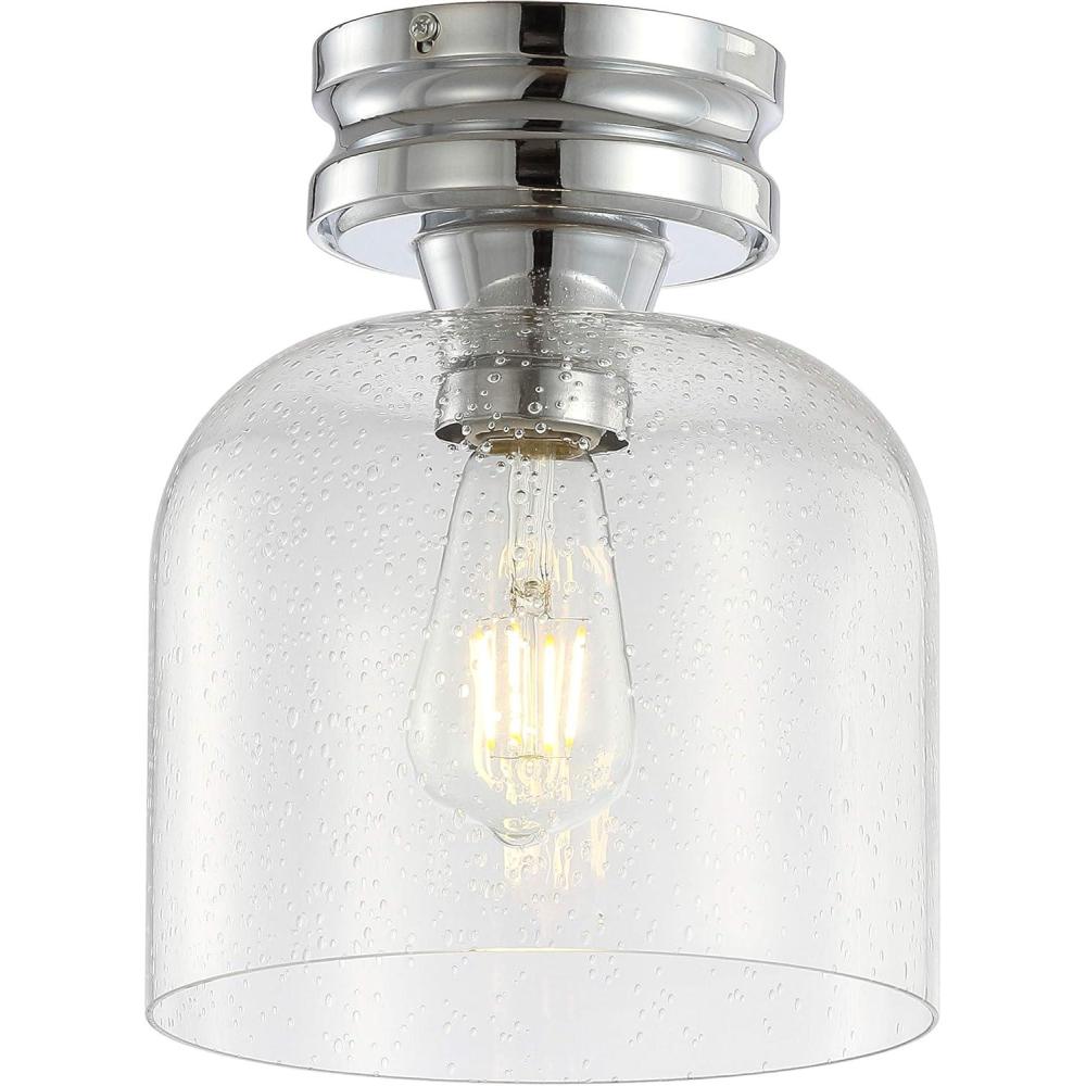 imageJONATHAN Y JYL7442A Domenic 775quot MetalGlass LED Flush Mount TraditionalTransitional Dimmable 2700K Cozy Warm Light KitchenHallwayBathroomStairwell Oil Rubbed BronzeChrome