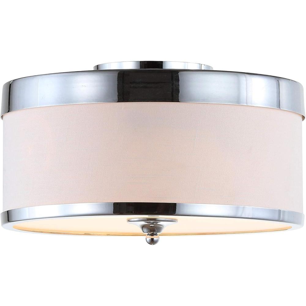 imageJONATHAN Y JYL9032A David 15quot Metal LED Flush Mount GlamTransitionalTraditionalClassic Dimmable 2700K Cozy Warm Light for KitchenHallwayBathroomStairwell ChromeWhite