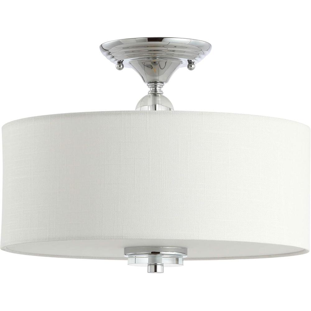 imageJONATHAN Y JYL9033A Marc 15quot MetalCrystal LED SemiFlush Mount ContemporaryTraditionalTransitional Dimmable 2700K Cozy Warm Light for KitchenHallwayBathroomStairwell OilRubbedBronzeWhiteChrome